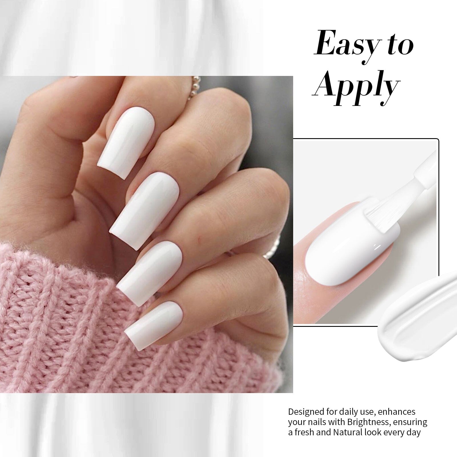 Hema-Free White Gel Nail Polish #02 - 15ml Long-Lasting & Non-Toxic Nail Art for Salon & Home Manicure