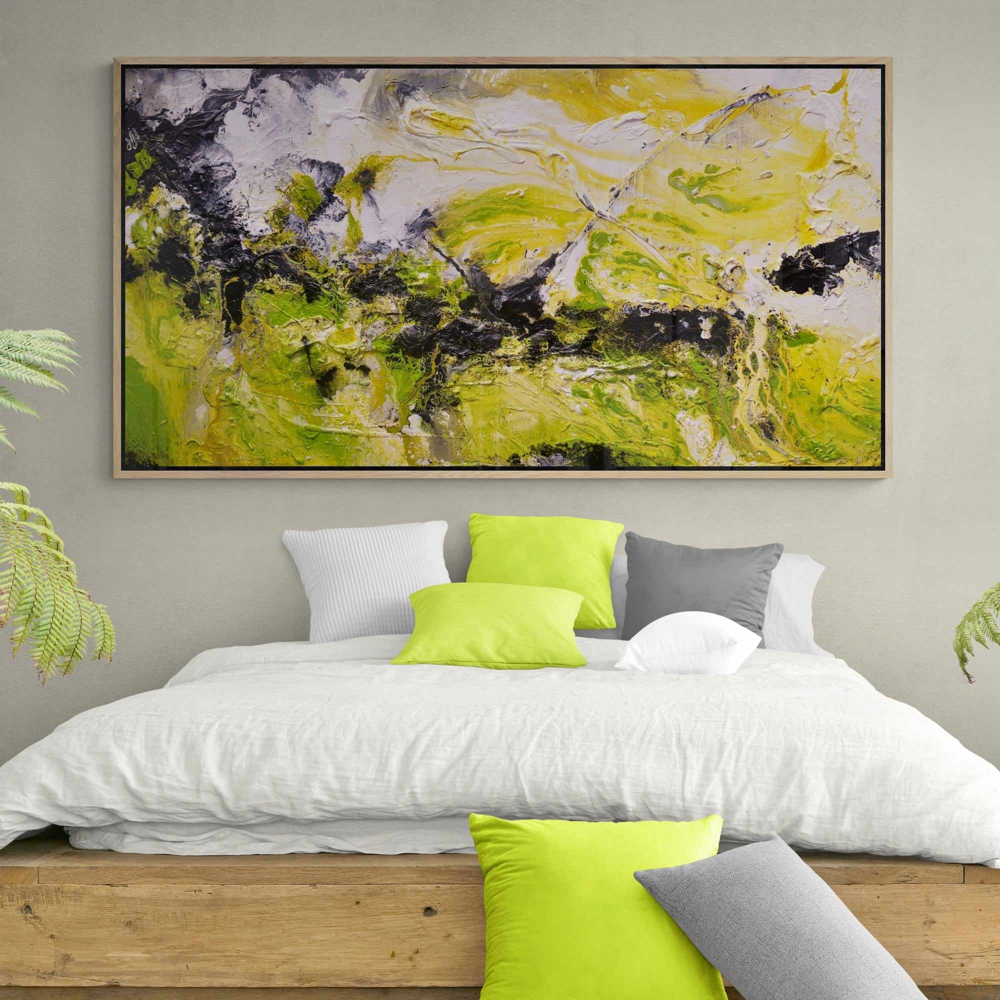 Lime Rust Textured Abstract Painting - 190cm x 100cm Modern Wall Art for Living Room, Bedroom & Office Decor | Lime By Design