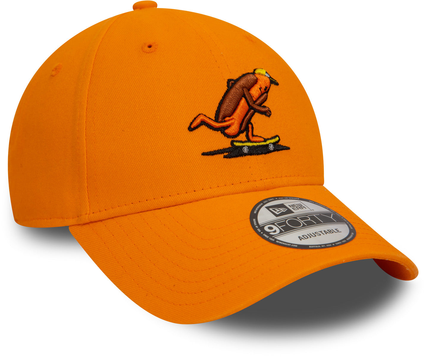 New Era 9Forty New York Hotdog Orange Baseball Cap - Adjustable Snapback Hat for Men & Women - Perfect for Baseball Games, Streetwear Fashion & Outdoor Activities