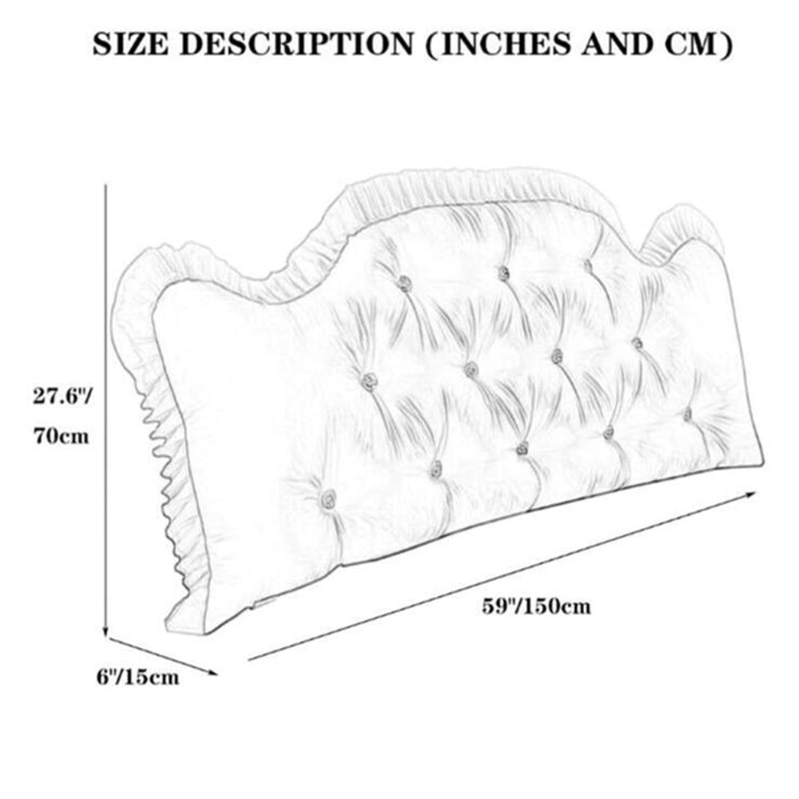Large Headboard Pillow for Full, King, Queen & Twin Beds - 59