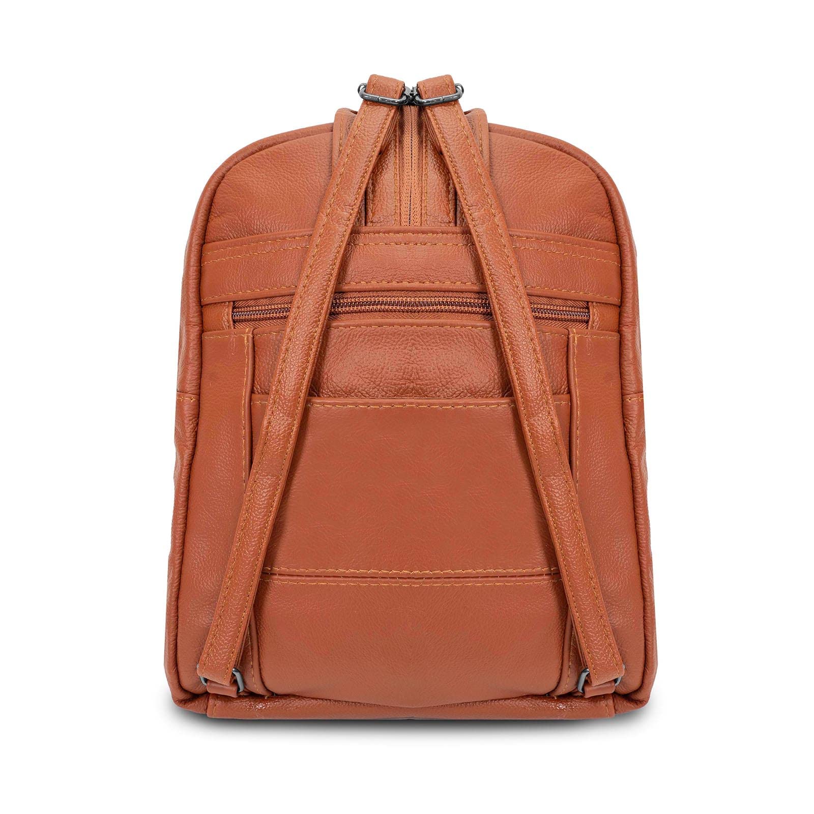 Genuine Leather Mini Backpack for Women - Soft Adjustable Shoulder Straps Travel Backpack Purse - Light Brown - Perfect for Daily Commute, College Campus & Weekend Getaways