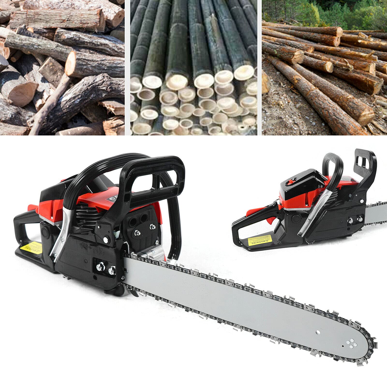 **18-Inch 68cc 2-Cycle Gas Chainsaw - Powerful Cordless Petrol Chainsaw for Tree Cutting, Wood, Farm, Garden & Ranch Use - Ideal for Logging, Firewood & Landscaping**
