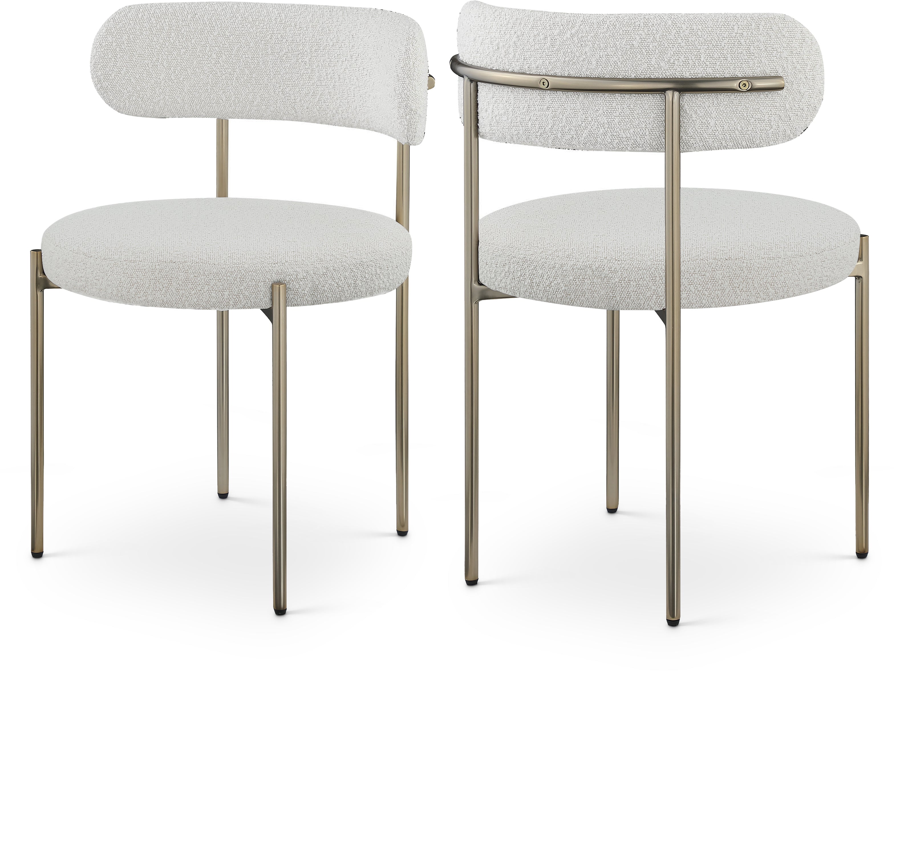 Luxury Boucle Fabric Dining Chair - Modern Upholstered Accent Chair for Kitchen, Dining Room & Office - Soft & Comfortable Mid Century Design - Perfect for Home Decor & Entertaining