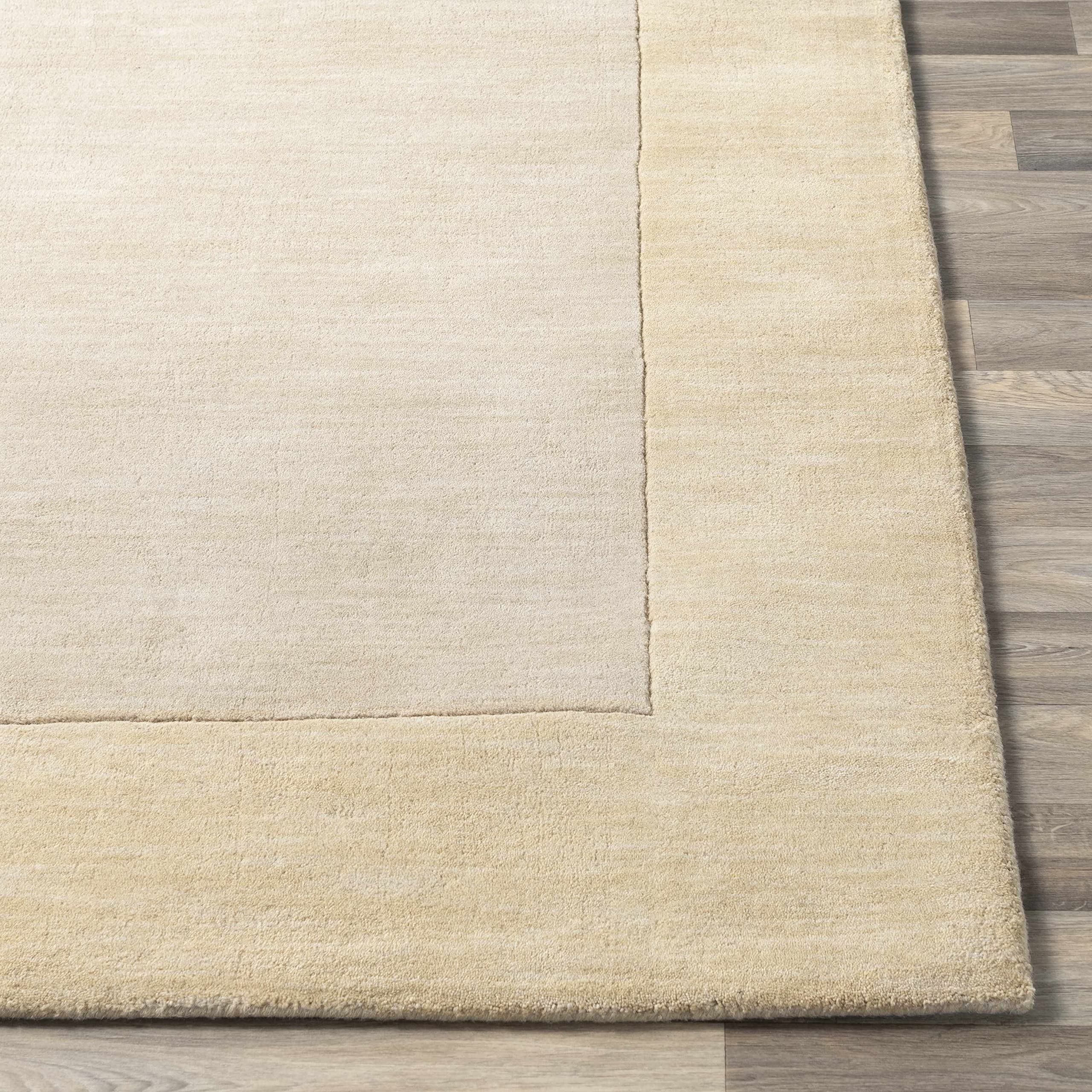 Hauteloom Slade Wool Hallway & Kitchen Runner Rug - Solid Border Beige 2'6