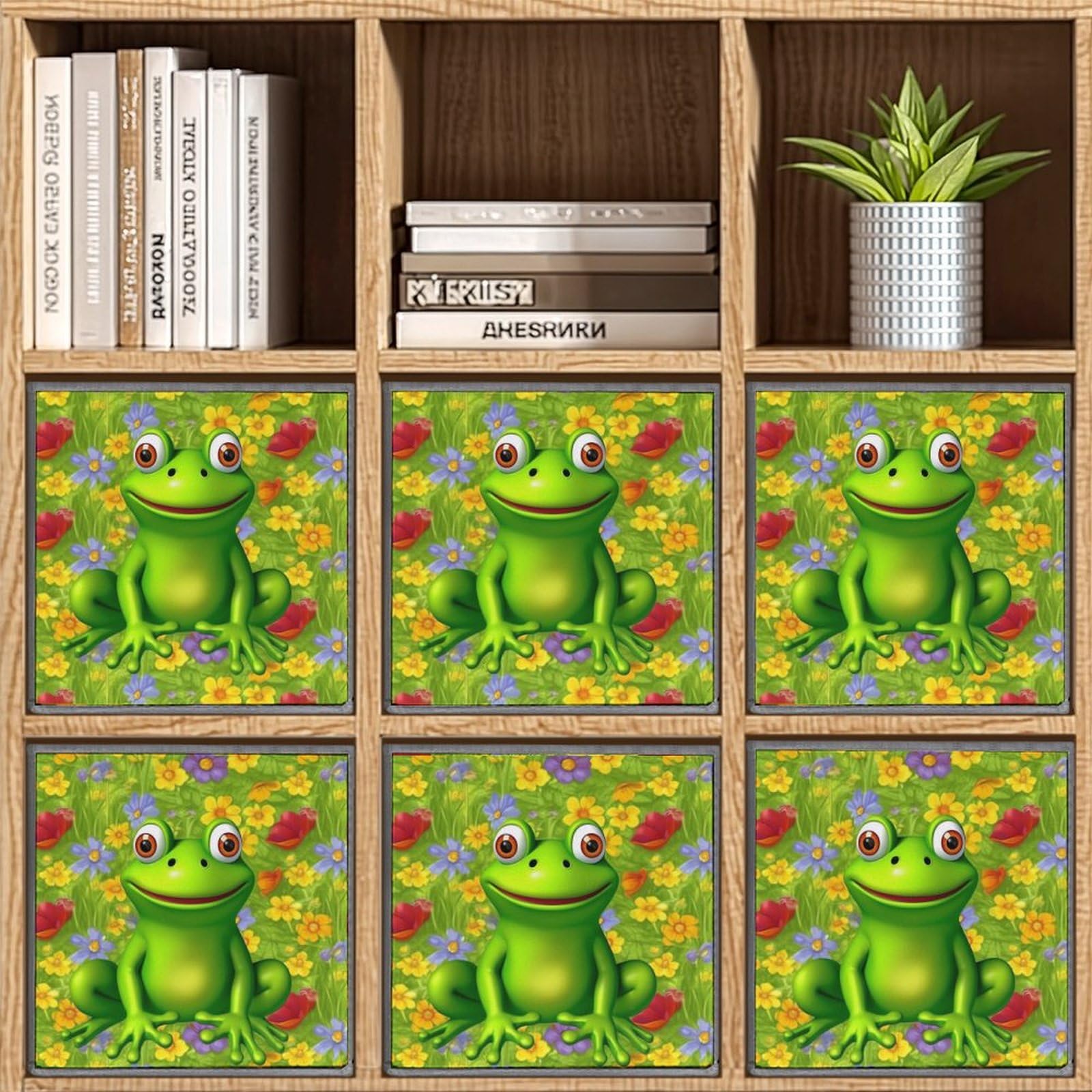 6-Pack Collapsible Frog Storage Bins with Handles - Large Closet Organizer, Clothing Storage Boxes for Home Organization | Perfect for Bedroom, Nursery, Kids Room & Laundry Room Storage
