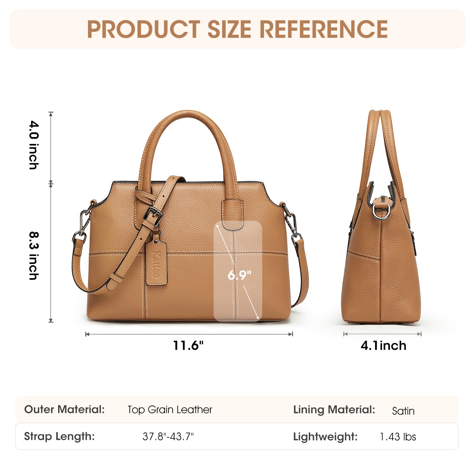 Genuine Leather Handbags for Women - Soft Hobo Satchel Shoulder Crossbody Purse | Stylish & Durable Ladies Bags for Work, Travel & Everyday Use