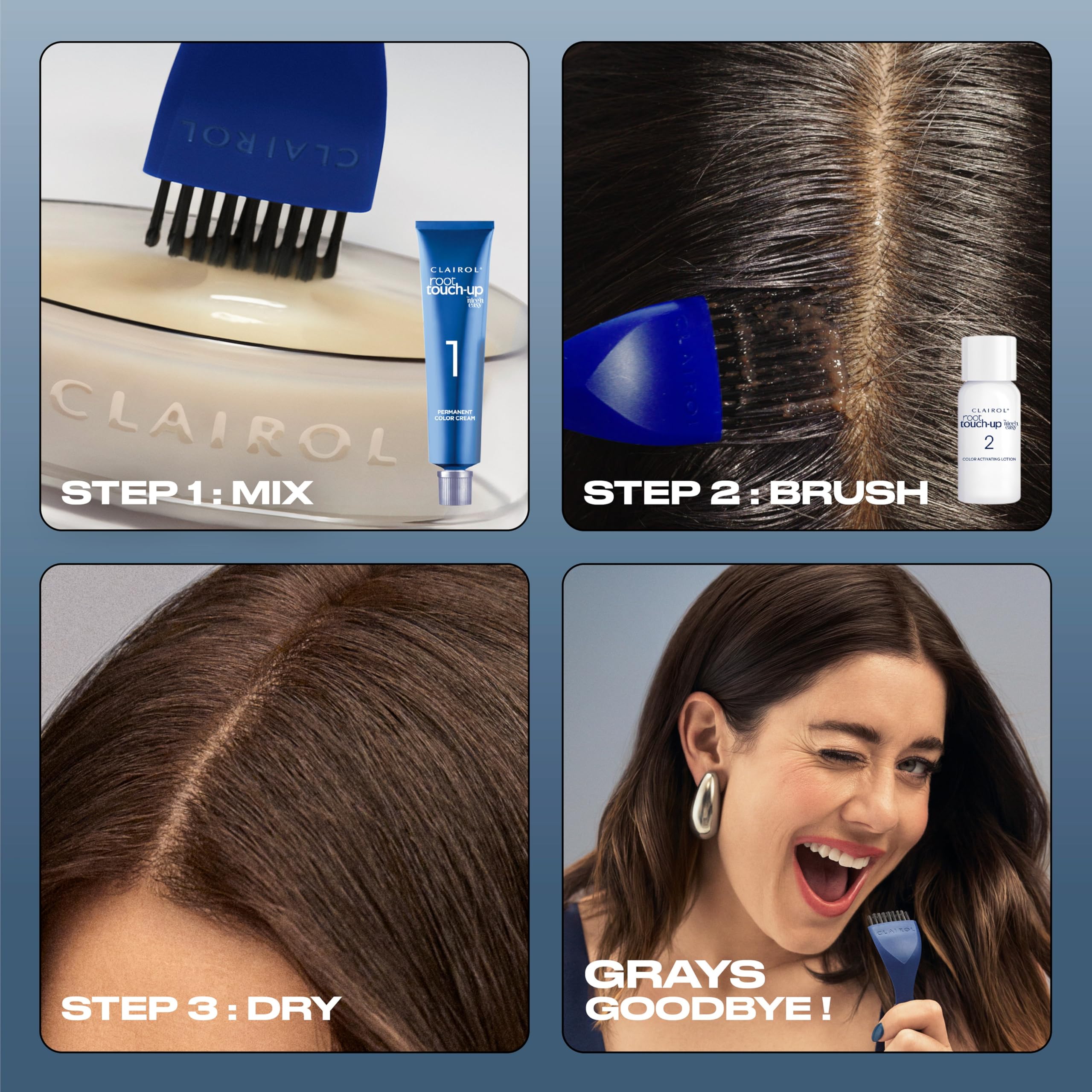 Clairol Root Touch-Up by Nice'n Easy Permanent Hair Dye - 4 Dark Brown Hair Color (2 Pack) | Covers Gray Roots & Provides Natural-Looking Color | Perfect for At-Home Hair Coloring & Quick Touch-Ups Between Salon Visits