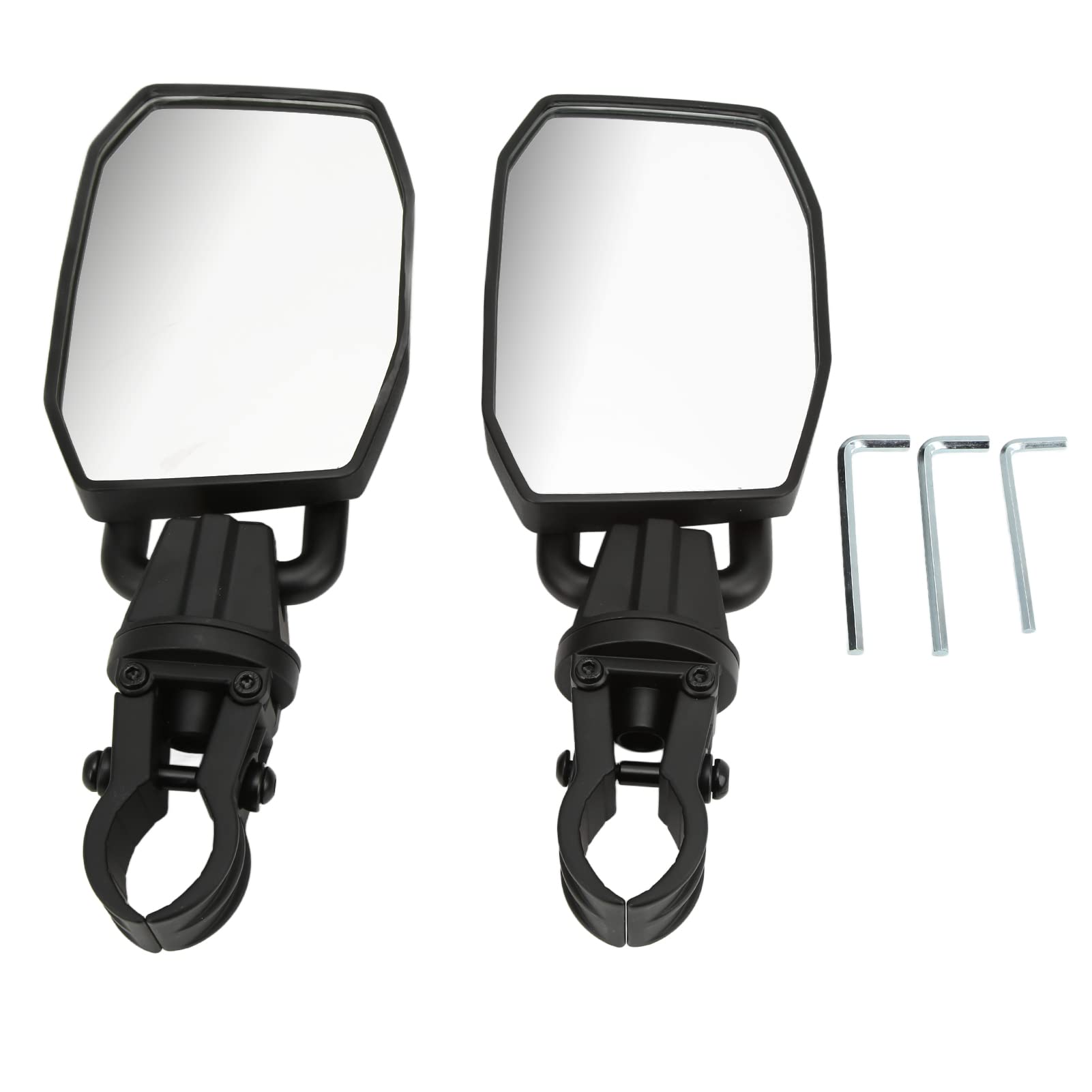 Acouto UTV Side View Mirrors - 2pcs Adjustable Shatter-Resistant ABS Rearview Mirrors for 1.75