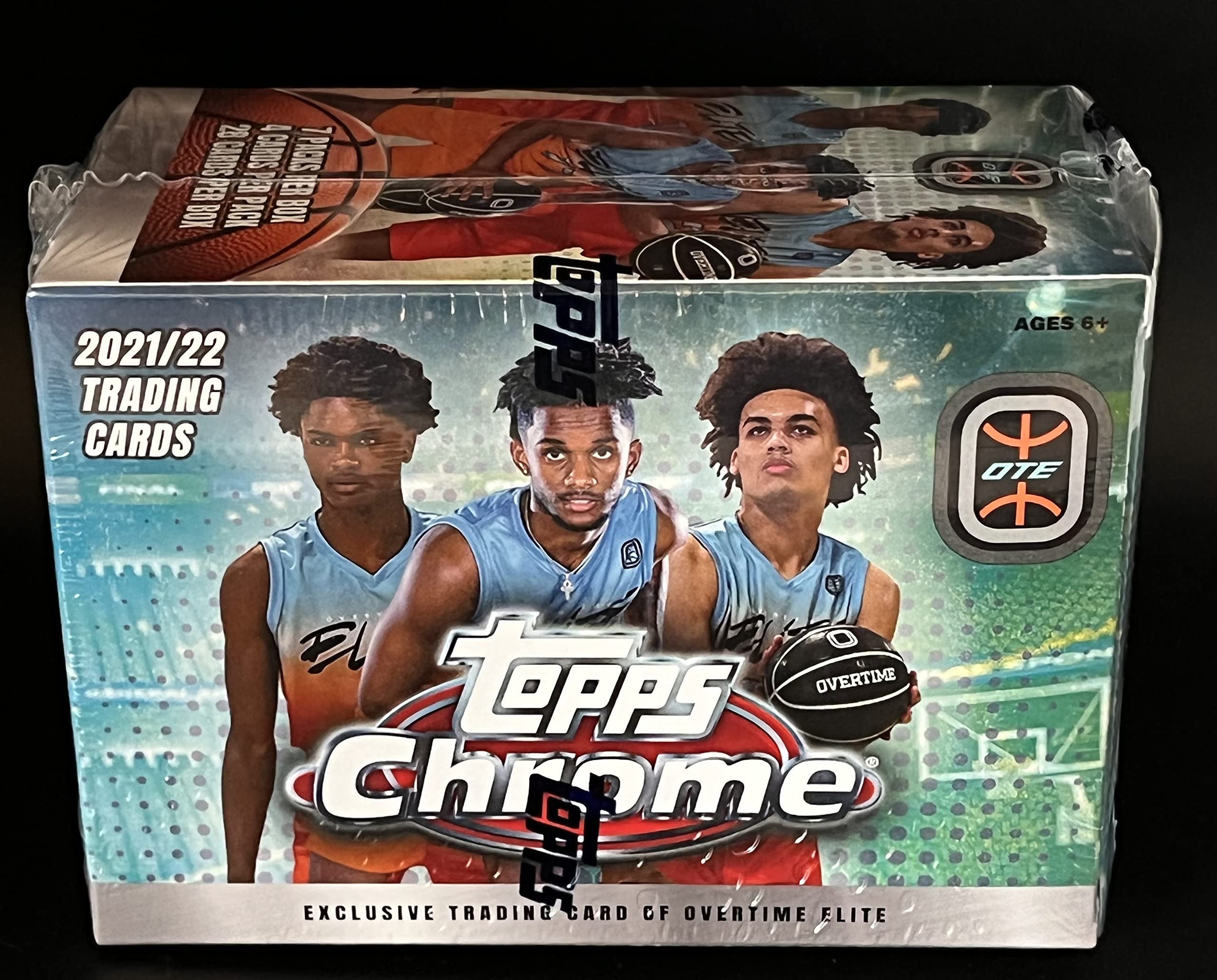2021-22 Topps Chrome Overtime Elite Basketball Blaster Box - 28 Sealed Trading Cards | Collectible Sports Cards for Basketball Fans & Card Collectors | Perfect for Gifts, Investments & Game Day Excitement