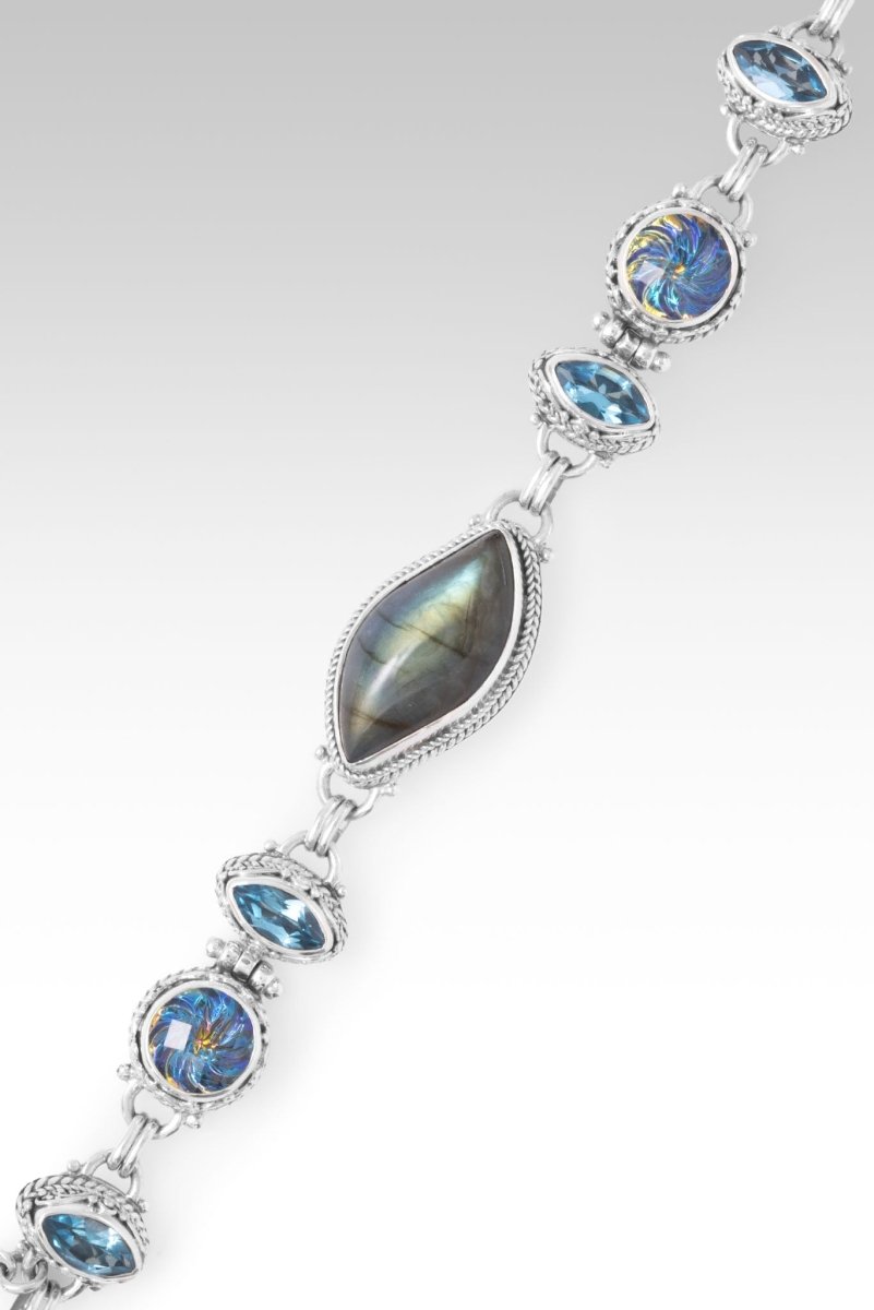 Choose Joy Bracelet™ - Genuine Labradorite, Picasso™ Mystic Quartz & Swiss Blue Topaz Gemstone Jewelry for Women | Perfect for Gifts, Meditation & Positive Energy