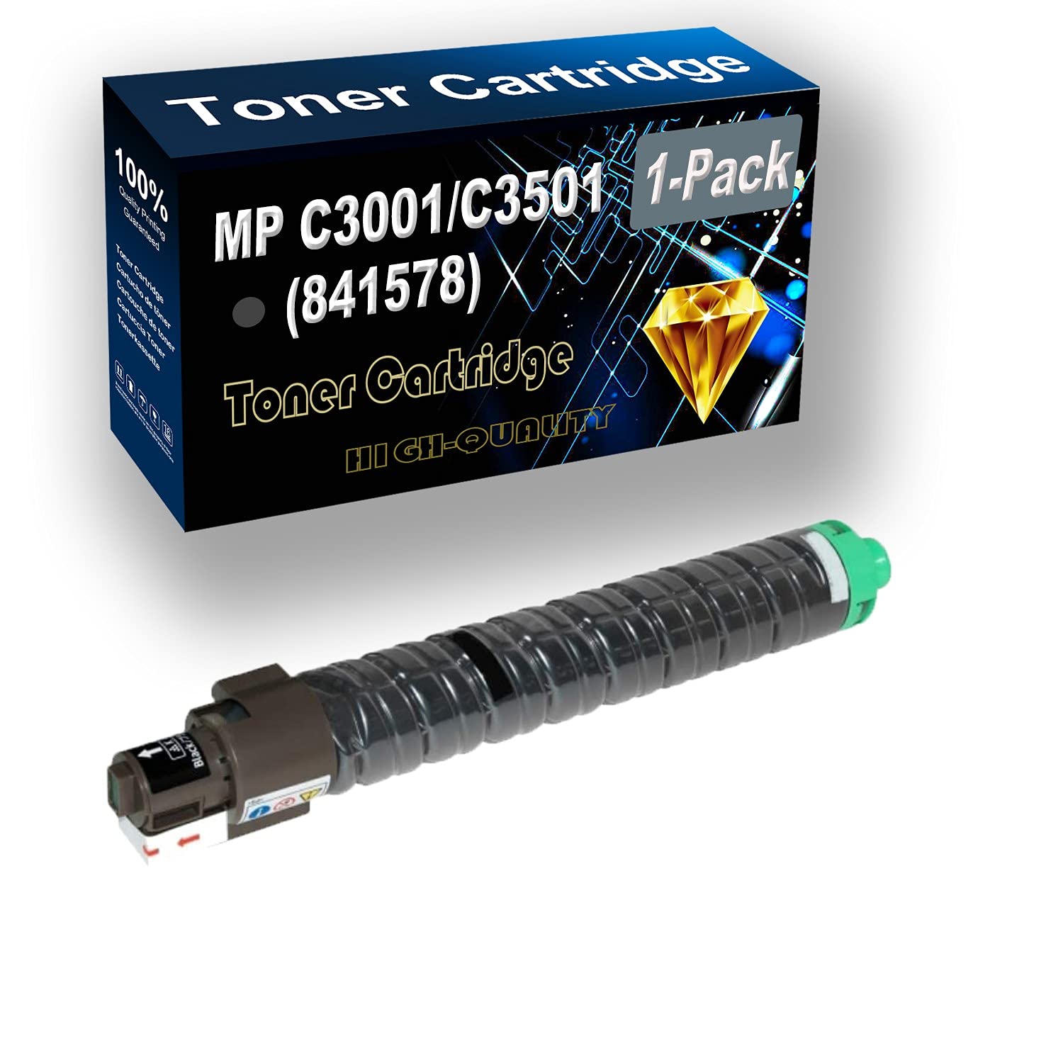 High-Quality Black Toner Cartridge Replacement for Ricoh MP C3001 C3501 841578 - Compatible with Ricoh Aficio MP C3001 C2800 C3501 C3300 Printers - Perfect for Office Printing, Document Reproduction & High-Volume Copying