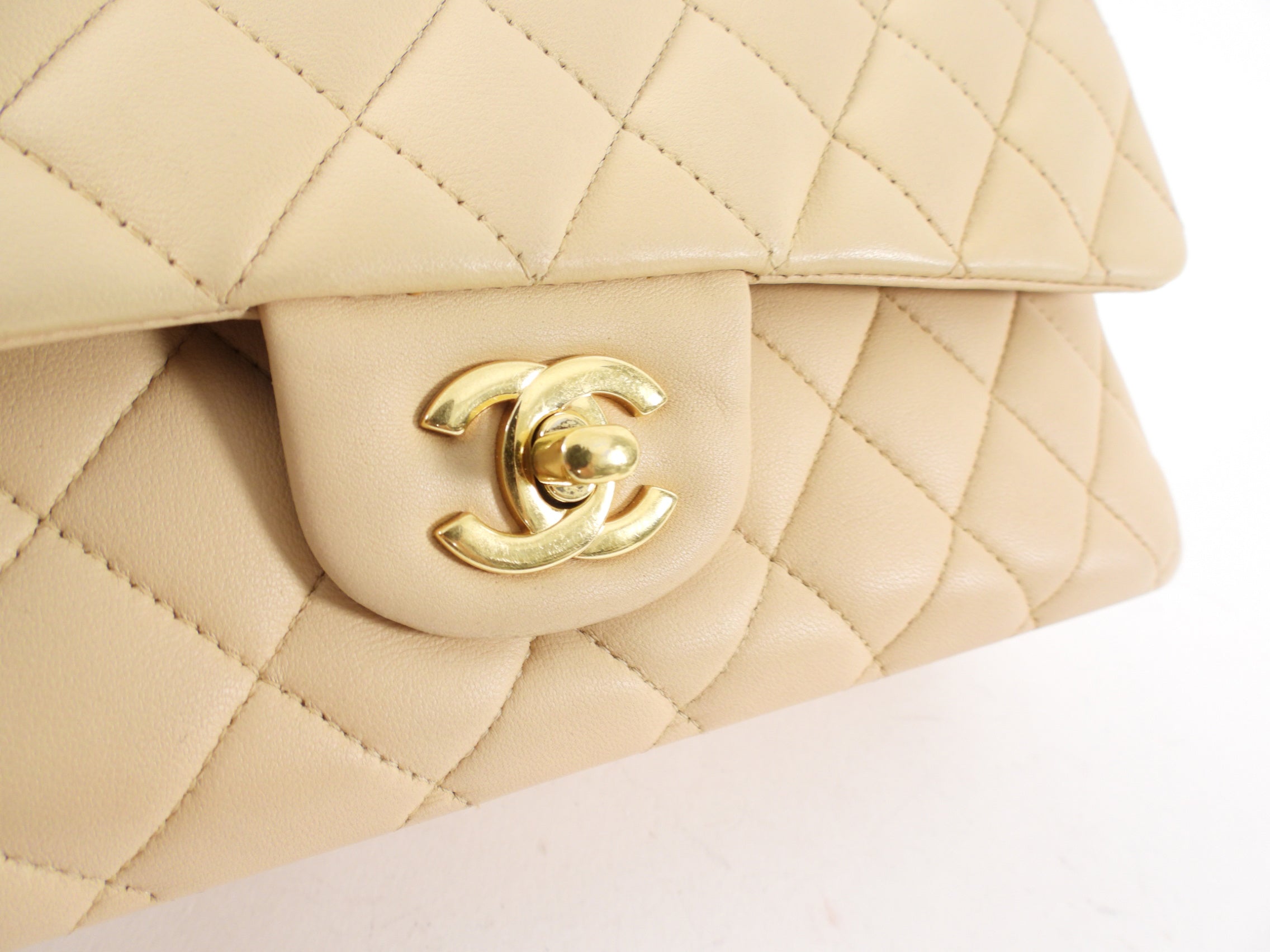 Chanel Beige Matte Lambskin Leather Medium Classic Double Flap Bag - Luxury Designer Handbag for Women, Perfect for Work, Evening Events & Everyday Use