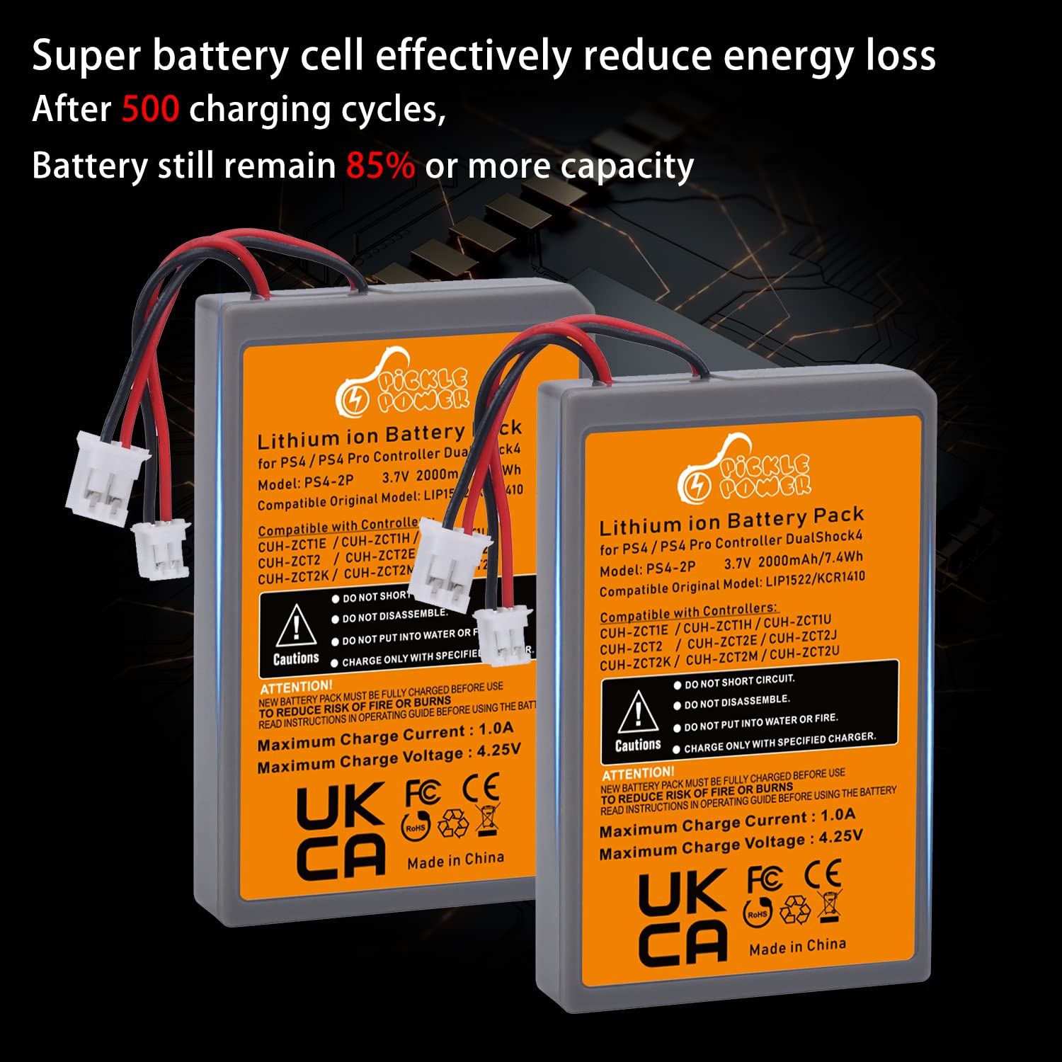 Original PS4/PS4 Pro Battery Replacement for Sony DualShock 4 V1 V2 Controller - Compatible with CUH-ZCT2/CUH-ZCT2E/CUH-ZCT1E/CUH-ZCT1U - Perfect for Gaming, Streaming & Long Play Sessions