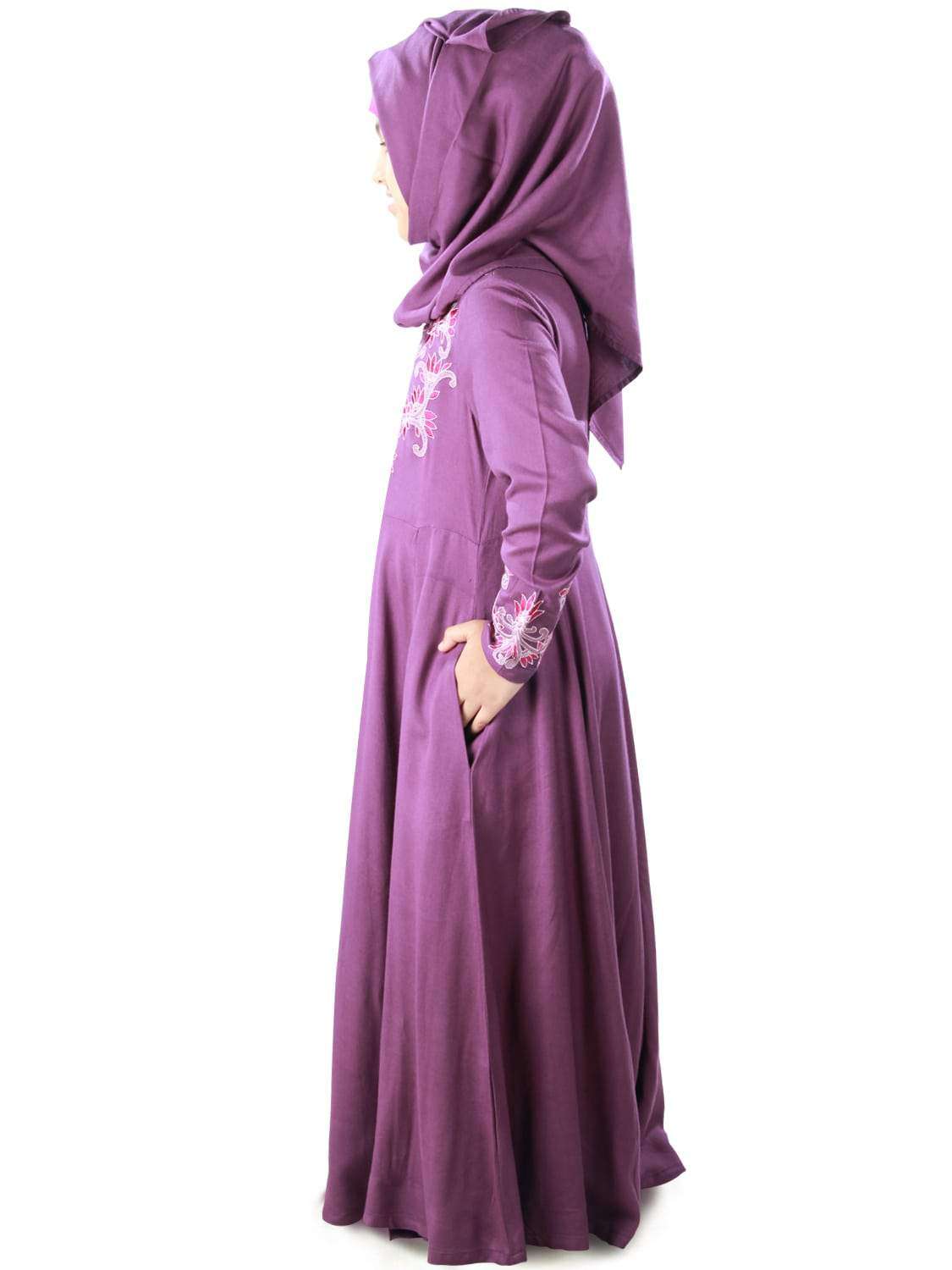 Bahijah Kids Abaya - Islamic Prayer Dress for Girls - Perfect for Eid, Mosque, and Special Occasions