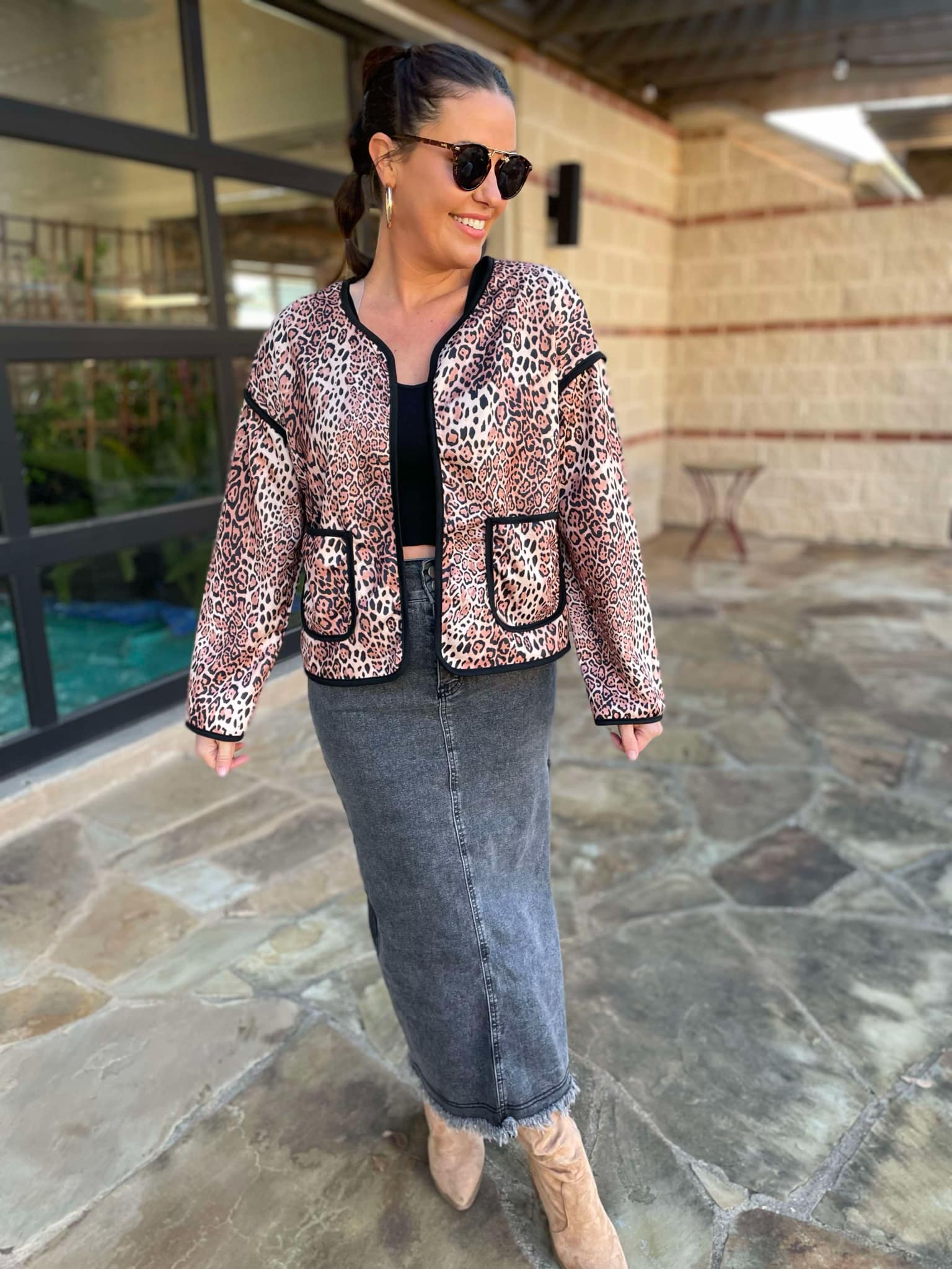 PREORDER: Stylish Leopard Print Jacket - Trendy Animal Print Coat for Women | Perfect for Parties, Concerts & Night Out Fashion
