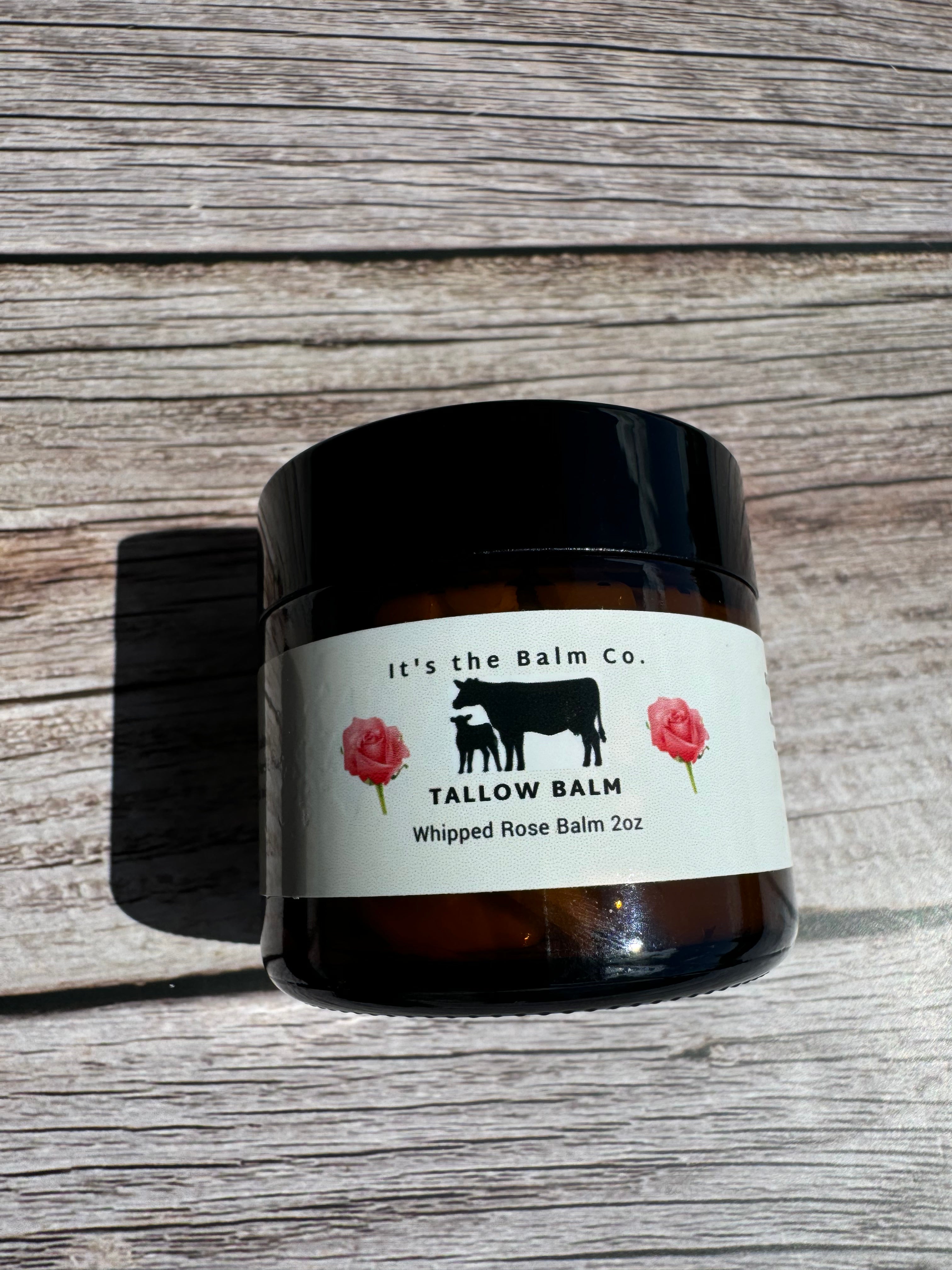 2oz Whipped Rose Tallow Balm - Natural Moisturizing Skin Care for Dry Hands, Face & Body | Perfect for Winter, Eczema & Sensitive Skin Relief