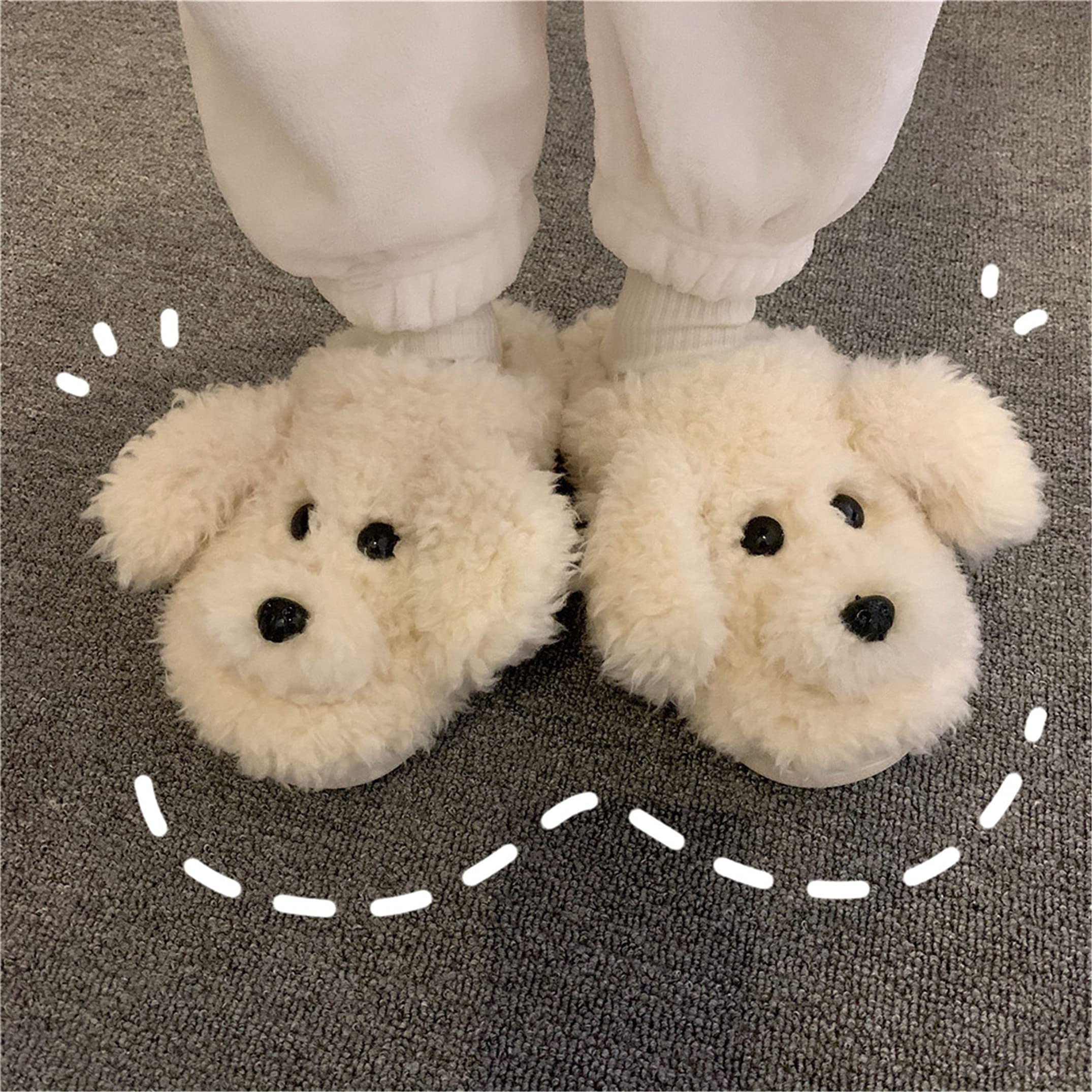 YILANLAN Women's Cartoon Animal Dog Slippers - Cozy Winter House Shoes for Women, Perfect for Home, Lounge & Gift Giving