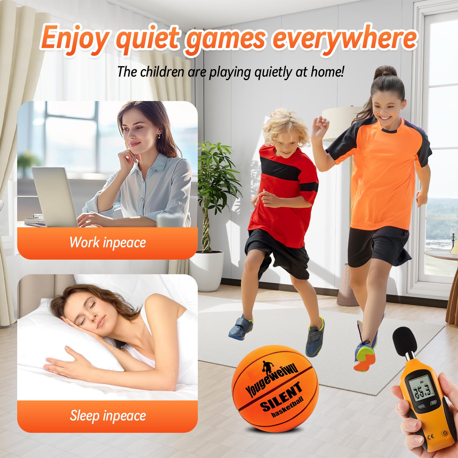 2025 Upgraded Silent Basketball - Indoor Dribble Dream Foam Training Ball for Youth | Noise-Reducing Practice Ball for Apartments, Gyms & Late-Night Drills
