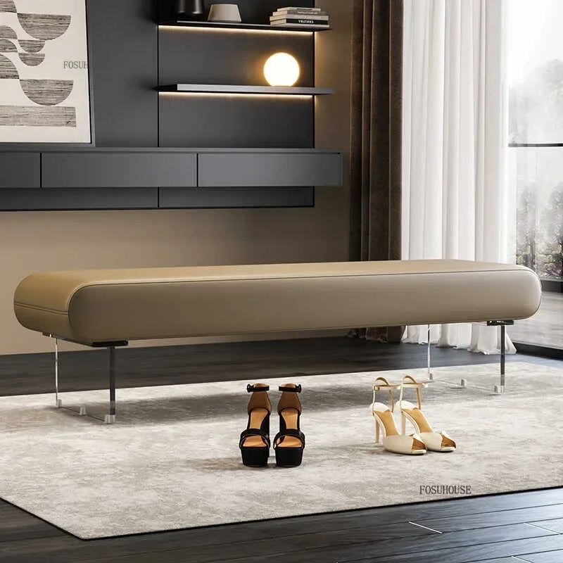 Modern Acrylic Shoe Bench - Contemporary Entryway Seating with Storage | Stylish Shoe Organizer for Hallway, Bedroom & Closet | Durable Clear Acrylic Shoe Rack for Small Spaces