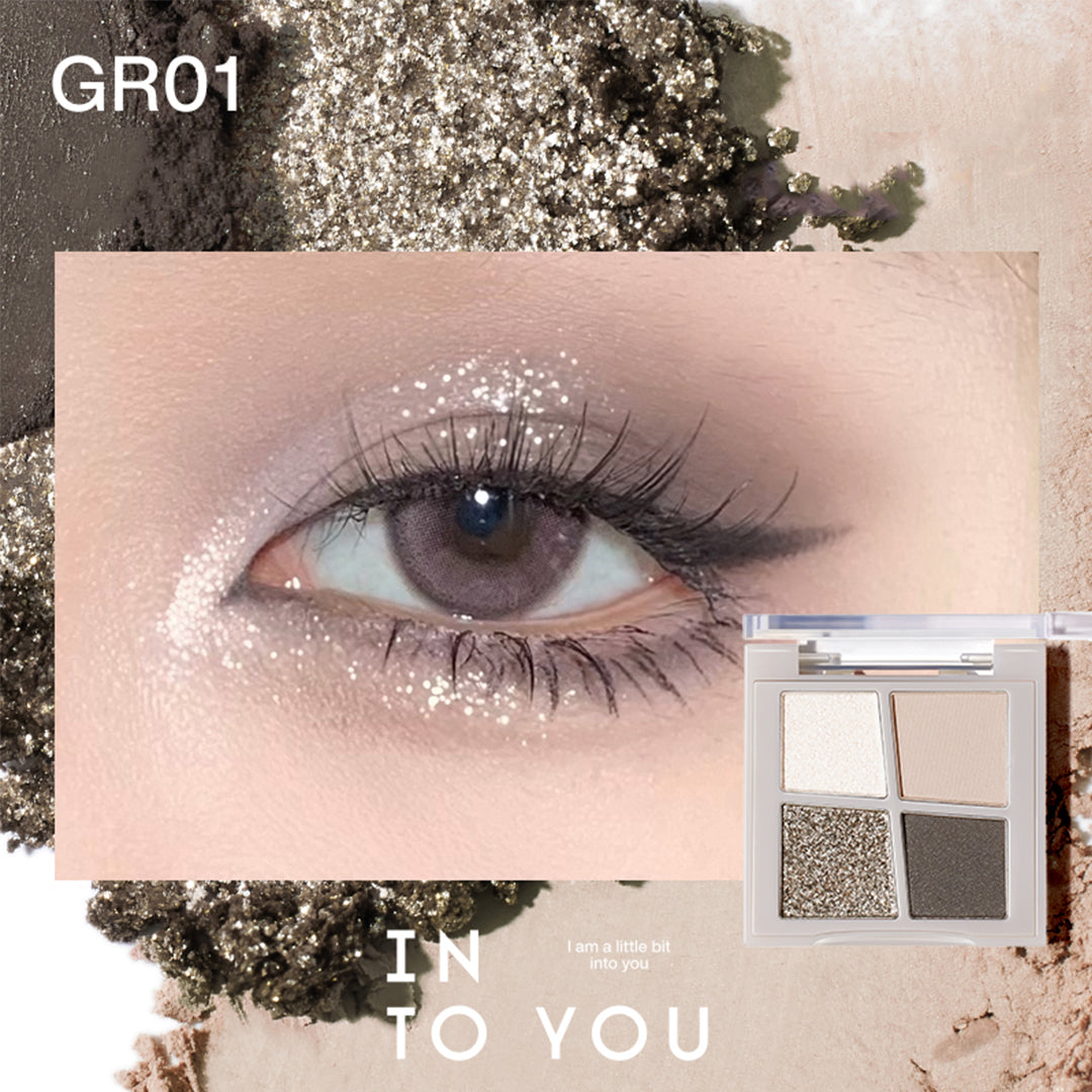 INTO YOU 4-Color Rotating Eyeshadow Palette - Long Lasting, Highly Pigmented Makeup for Day & Night Looks - Perfect for Parties, Dates & Everyday Wear