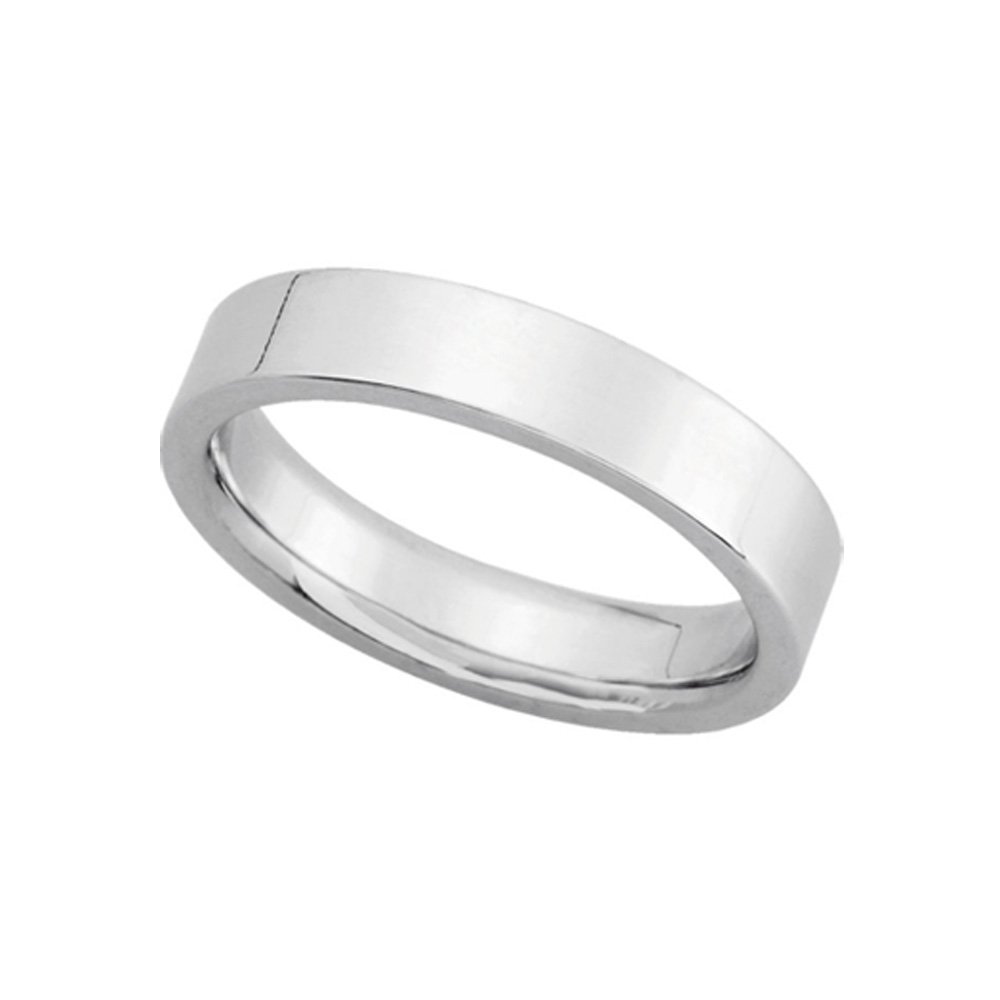 14k White Gold 4mm Flat Wedding Band for Men & Women - Elegant & Comfort Fit