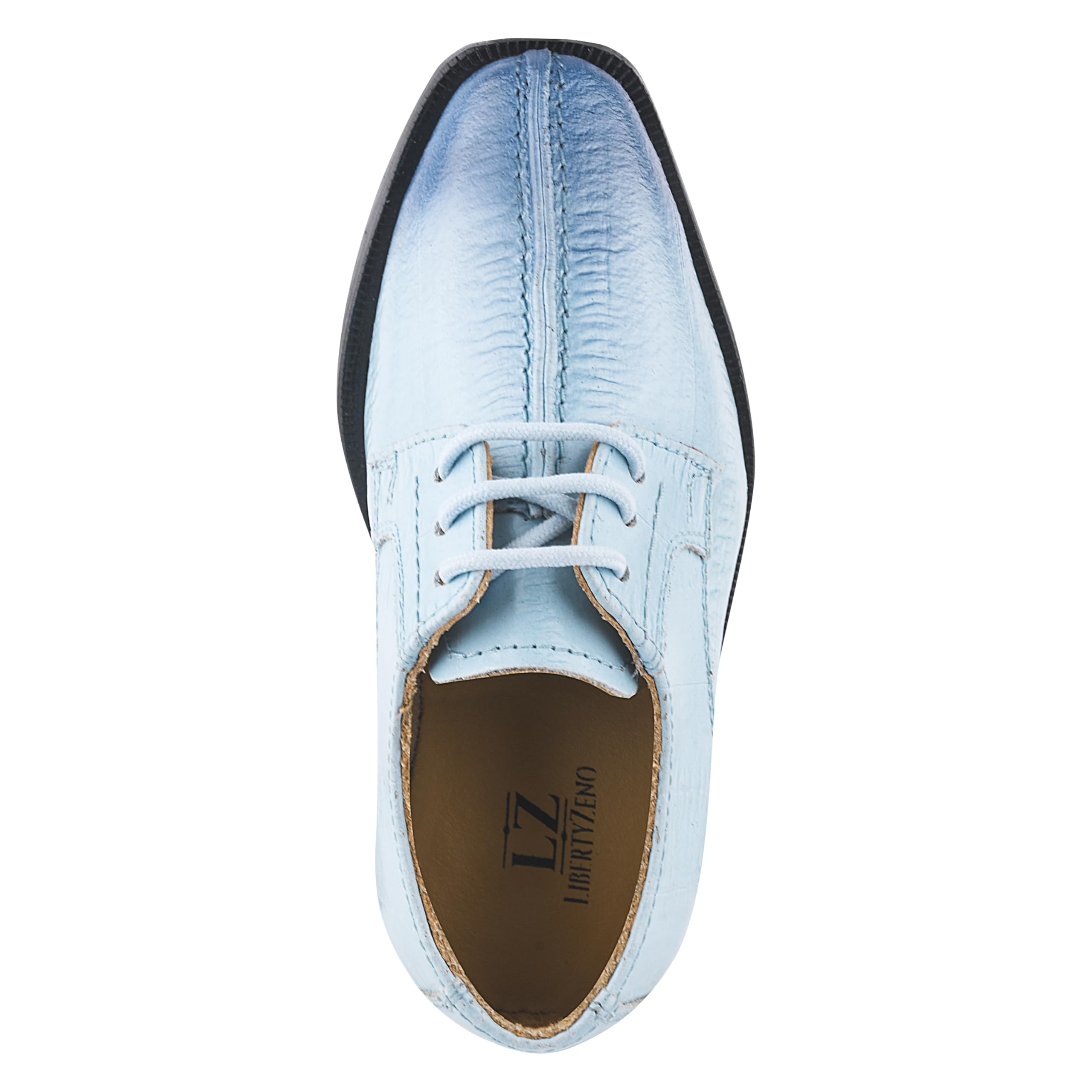 LIBERTYZENO Boys Genuine Leather Oxford Dress Shoes with Animal Print - Lace-Up Formal Shoes for Toddlers & Kids - Perfect for Easter Gifts, School Events, and Special Occasions
