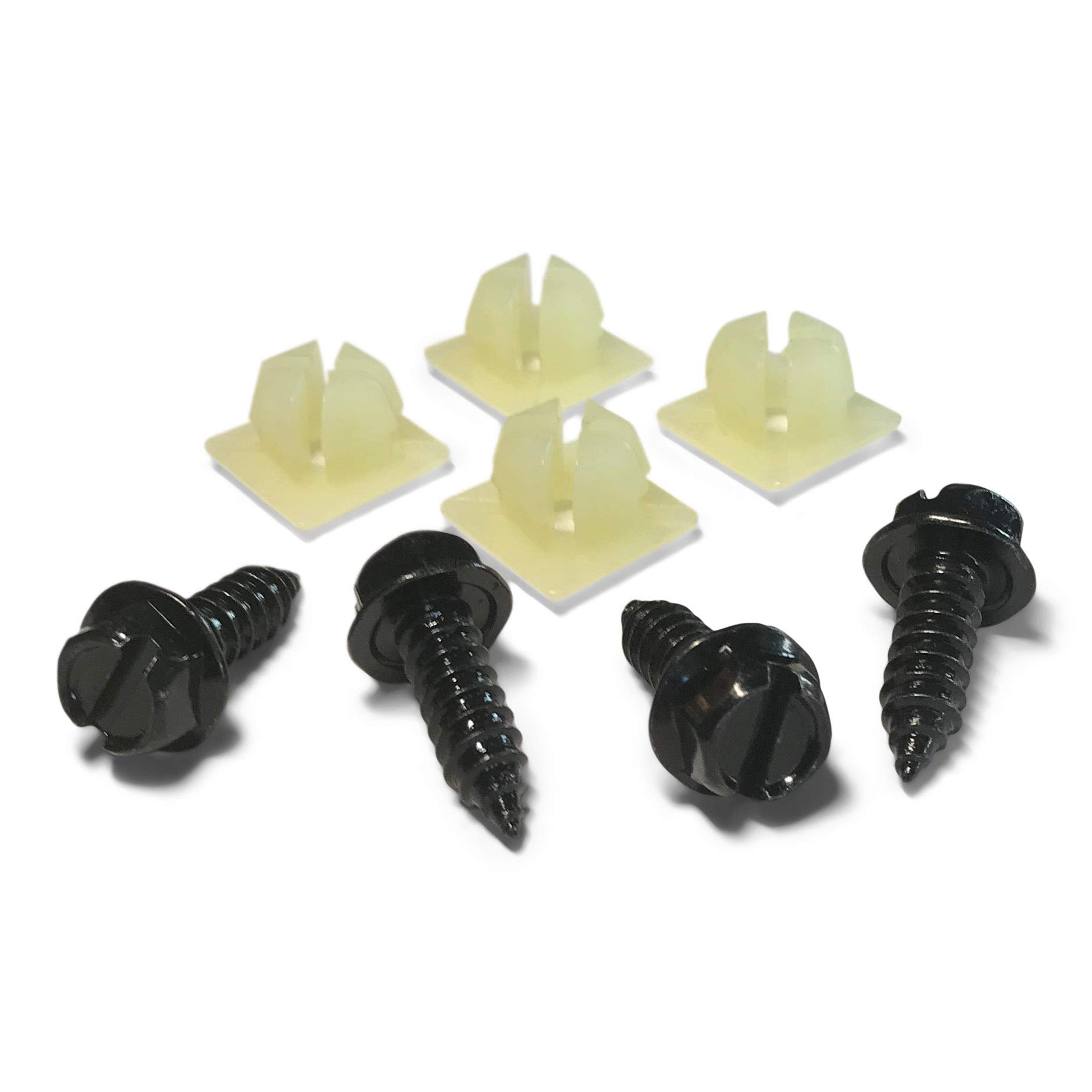 Black License Plate Screw Kit - Rustproof Self-Tapping Bolts for Cars, SUVs & Trucks - Easy Front/Rear Mounting