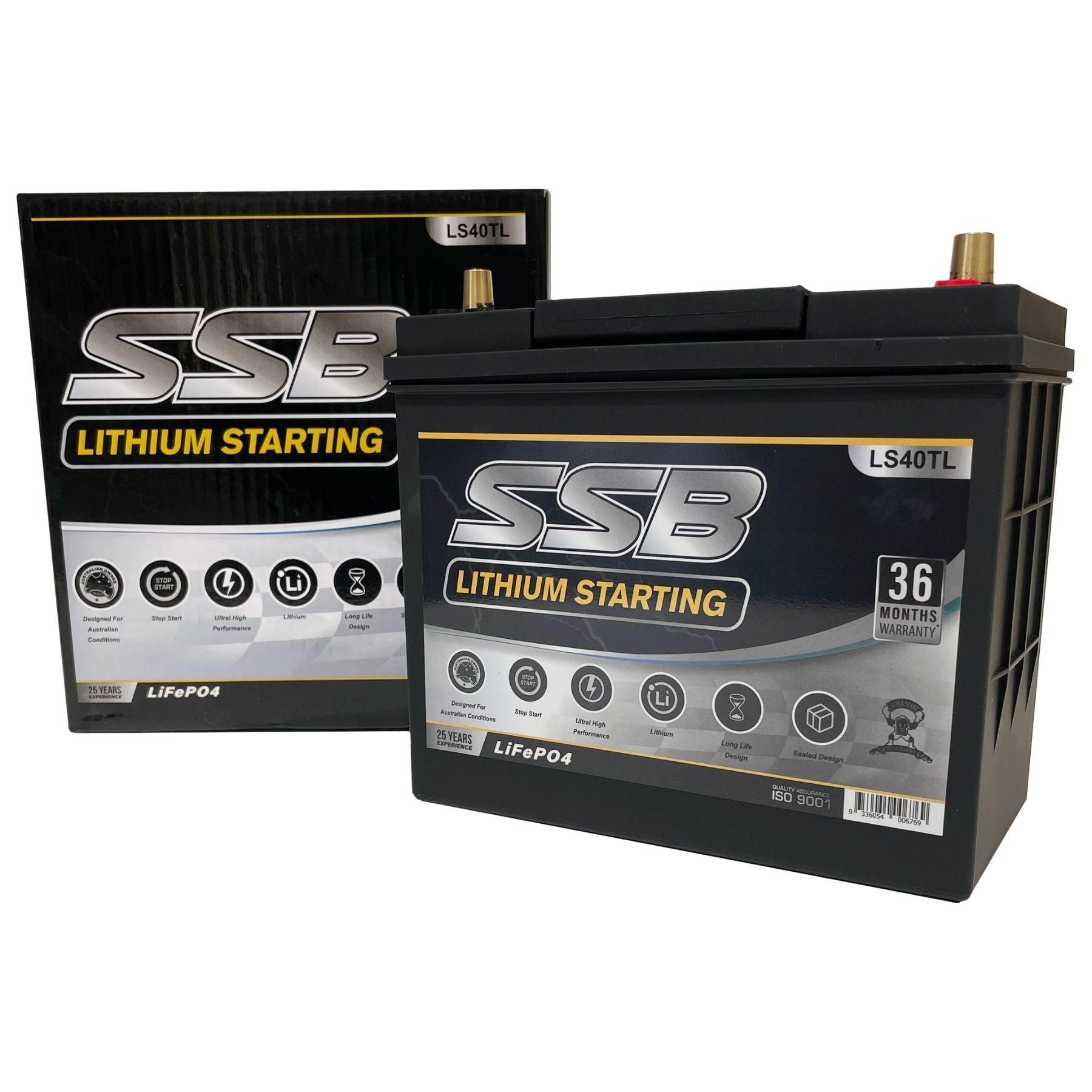 SSB 12V 40Ah 1000CCA Lithium Starting Battery - High Performance Lithium Ion Car Battery for Trucks, RVs, Boats & Powersports - Cold Cranking Power for Reliable Engine Starts in Extreme Weather