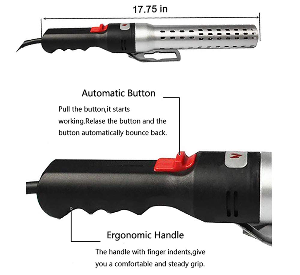 Electric Fire Starter for BBQ & Grill - Chemical-Free Charcoal & Smoker Lighter with Built-In Blower - Perfect Father's Day Gift (Silver) | Ideal for Camping, Backyard Grilling & Outdoor Cooking