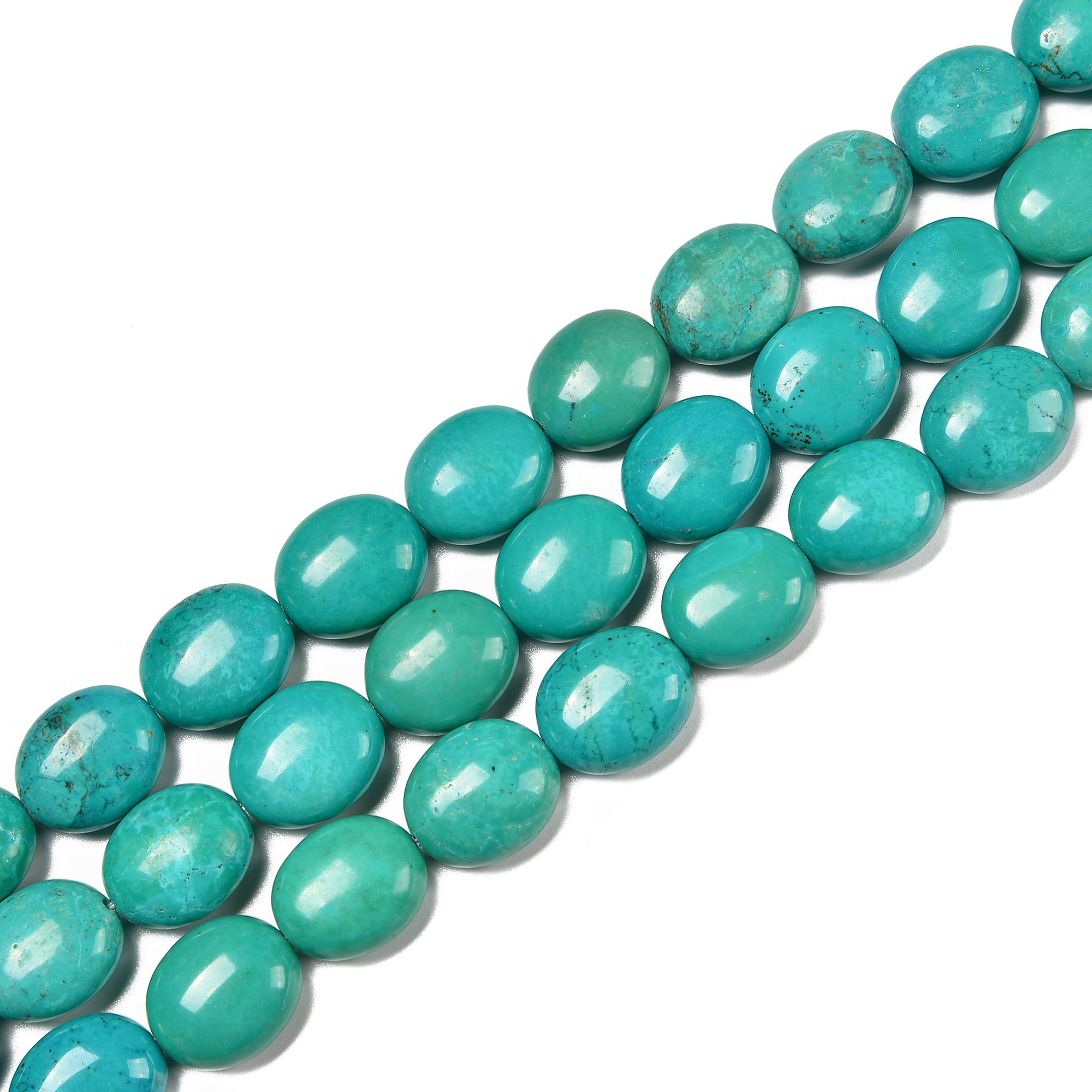 Blue Green Turquoise Oval Beads 15x18mm - 15.5 Inch Strand for Jewelry Making, DIY Crafts & Necklace Design | Perfect for Bohemian, Native American & Southwest Style Accessories