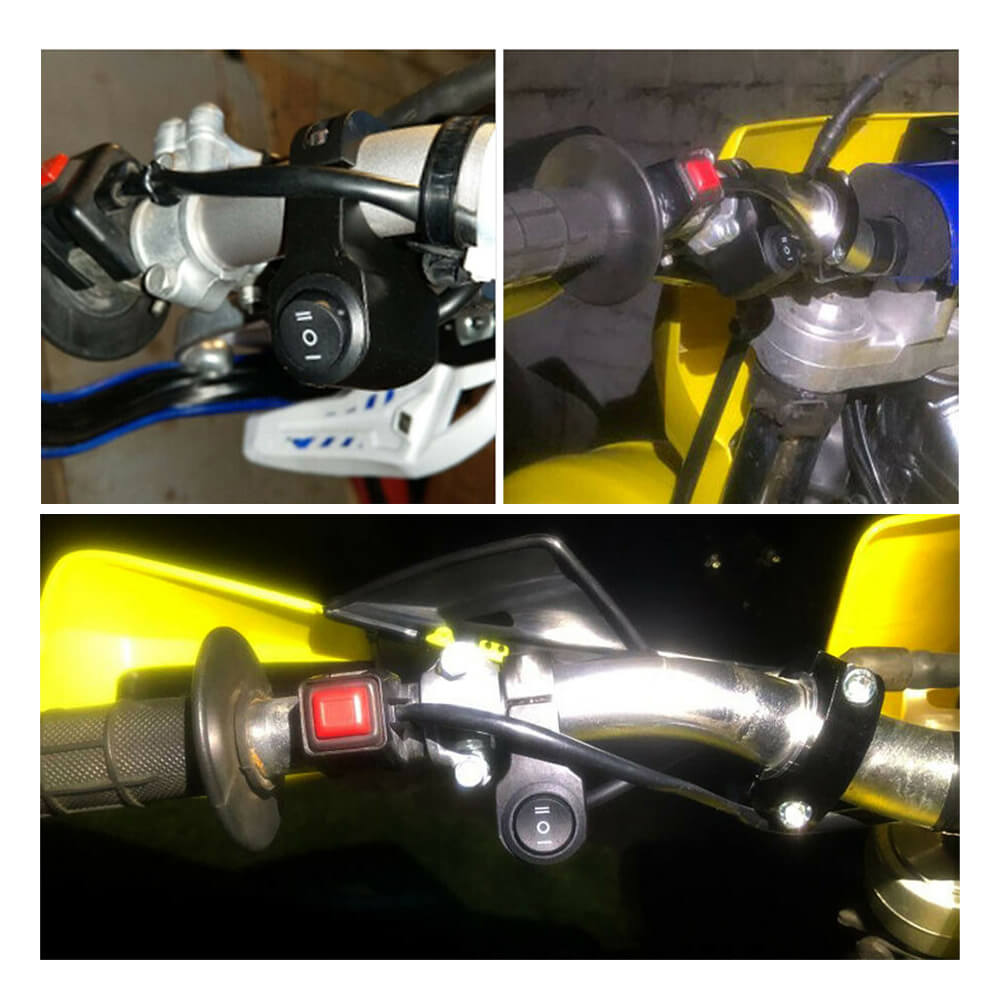 **Universal Motorcycle Handlebar Switch - Waterproof ATV Headlight Control, Aluminum Alloy 7/8