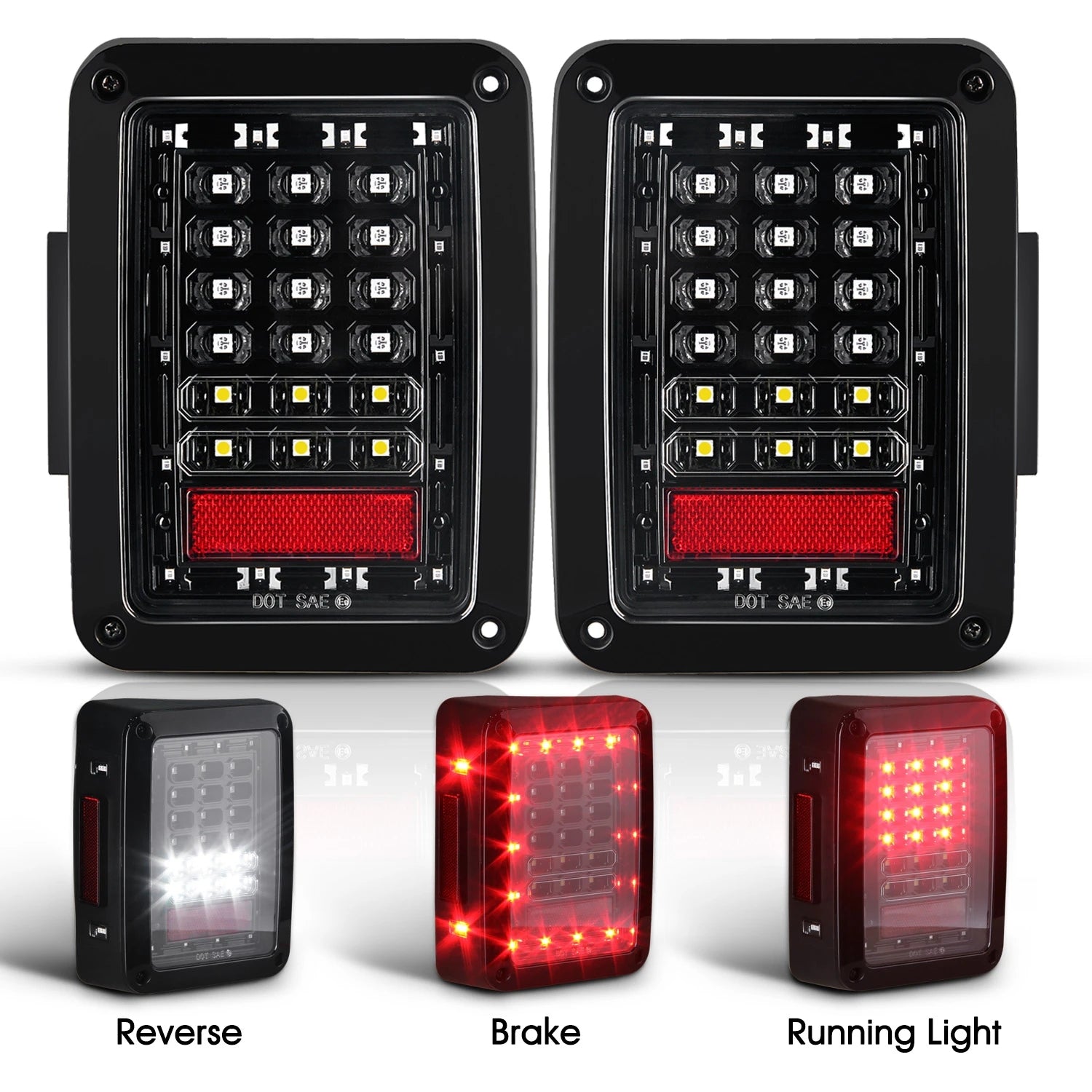 Jeep Wrangler JK/JKU LED Light Combo Kit - 7 RGBW Headlights, 4 RGBW Fog Lights, Turn Signals & Tail Lights | Off-Road Lighting Upgrade for Night Driving & Adventure