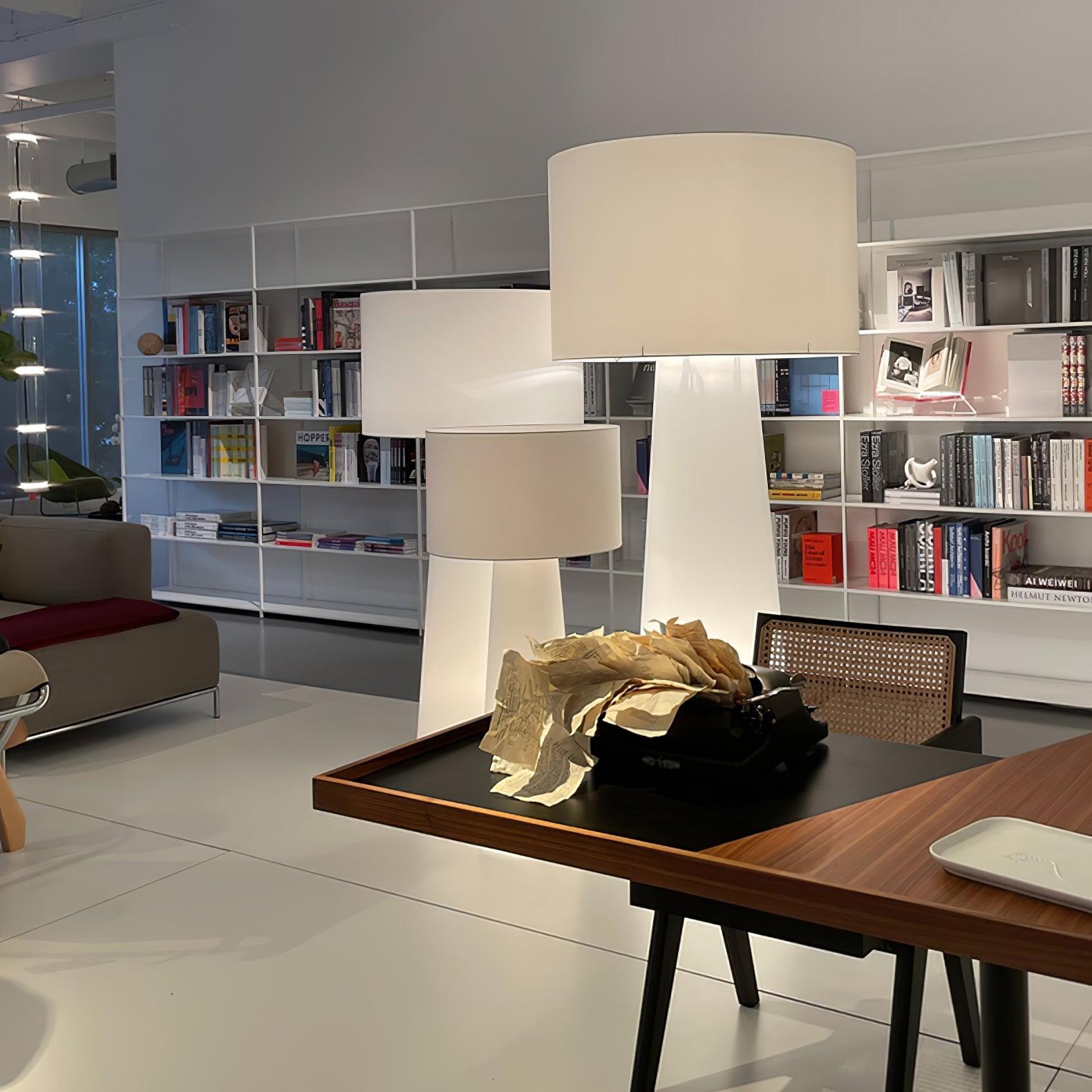 Modern Column Fabric Floor Lamp - Elegant Standing Light for Living Room, Bedroom & Office - Perfect for Reading, Relaxing & Ambient Lighting