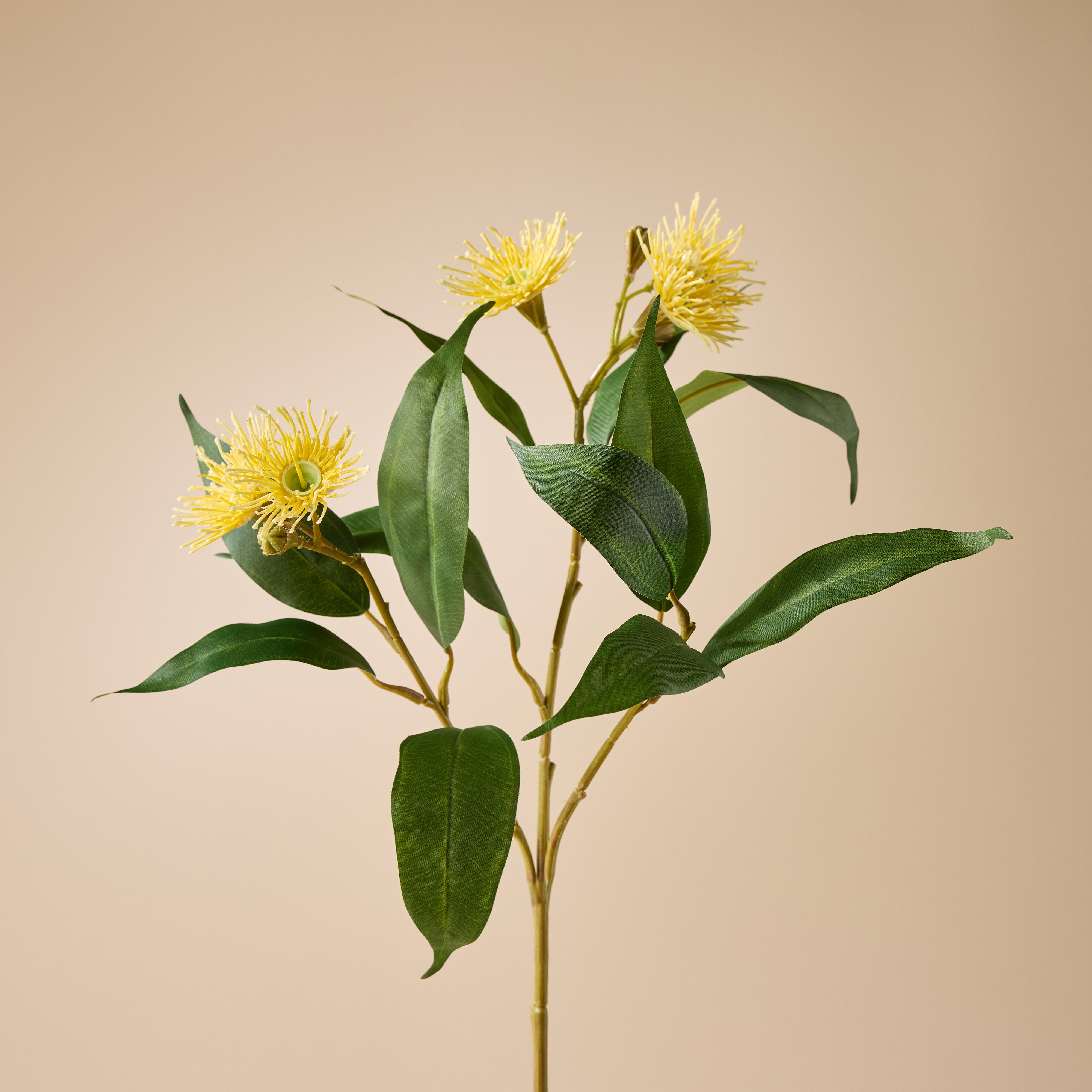 Artificial Eucalyptus Flower Spray - Yellow 24.4