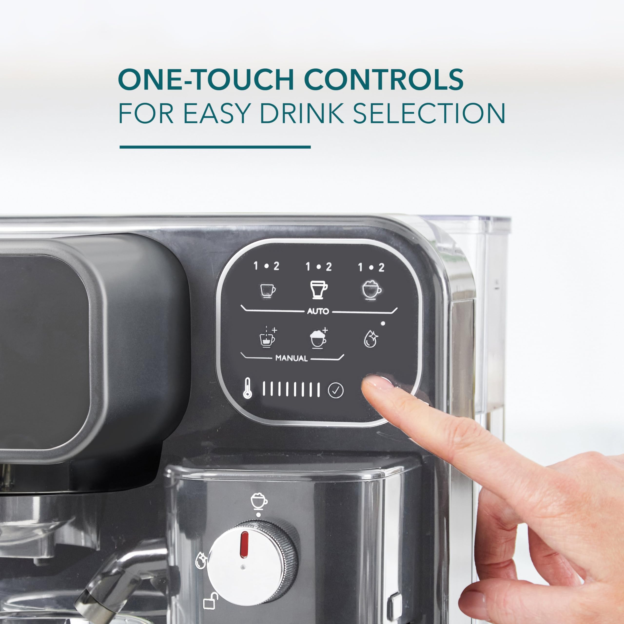 Mr. Coffee Prima Latte Luxe Espresso Machine - Single & Double Shot, Cappuccino & Latte Maker with Optimized Milk Frother & One-Touch Control - Perfect for Home, Office & Coffee Shop Use