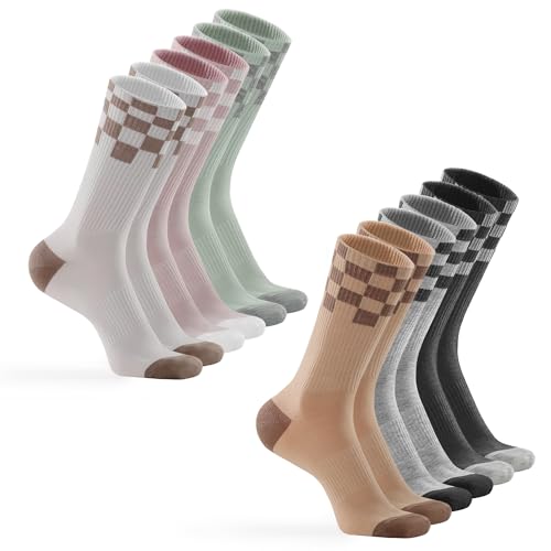 6 Pairs (Black+ White+ Light Gray+ Khaki+ Green+ Pink)
