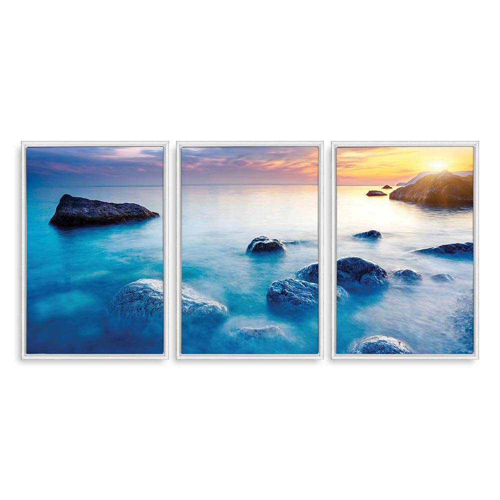 Wall26 3-Panel Framed Canvas Wall Art Set - 24x36 Inch Scenery Theme Prints for Living Room & Bedroom Decor | Ready to Hang Home Decoration | Perfect for Modern Housewarming Gifts & Interior Design