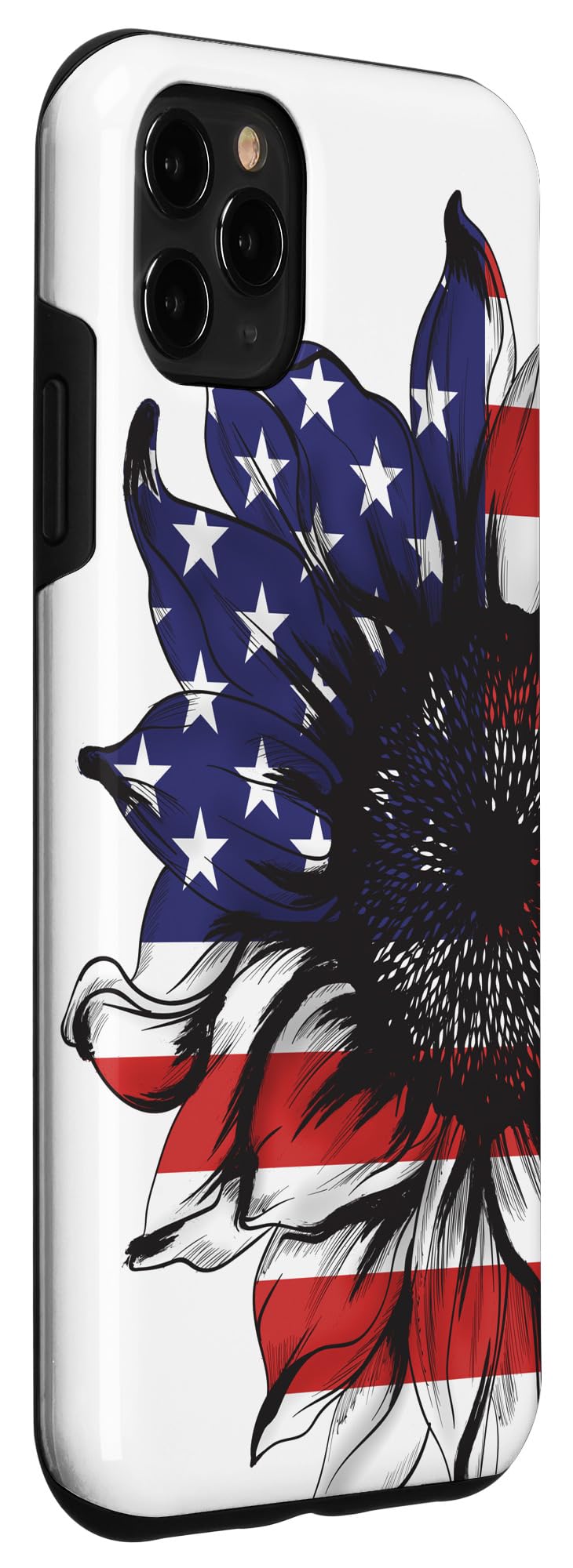 iPhone 11 Pro Max Case - American Flag Sunflower Design, Patriotic Protective Phone Cover for Women | Perfect for 4th of July, Veterans Day & Patriotic Gifts