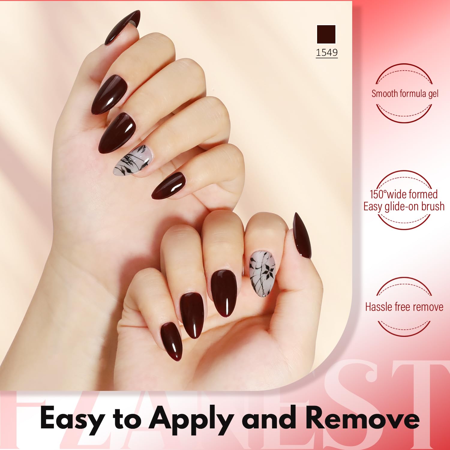 FZANEST Dark Red Gel Nail Polish Set - Rubber Blood Cherry Red Soak Off UV LED Nail Polish Kit for Fall Winter | DIY Manicure at Home & Professional Nail Salon Use | Perfect for Parties, Weddings, Holidays and Special Occasions