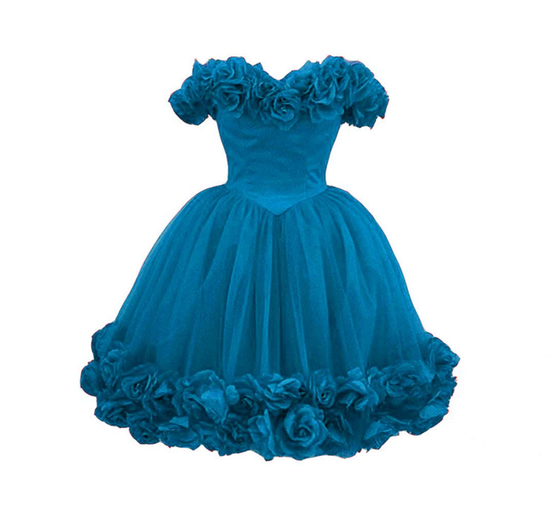 Emanni Women's Off The Shoulder 3D Floral Short Homecoming Dress - Perfect for Prom, Party, and Special Occasions