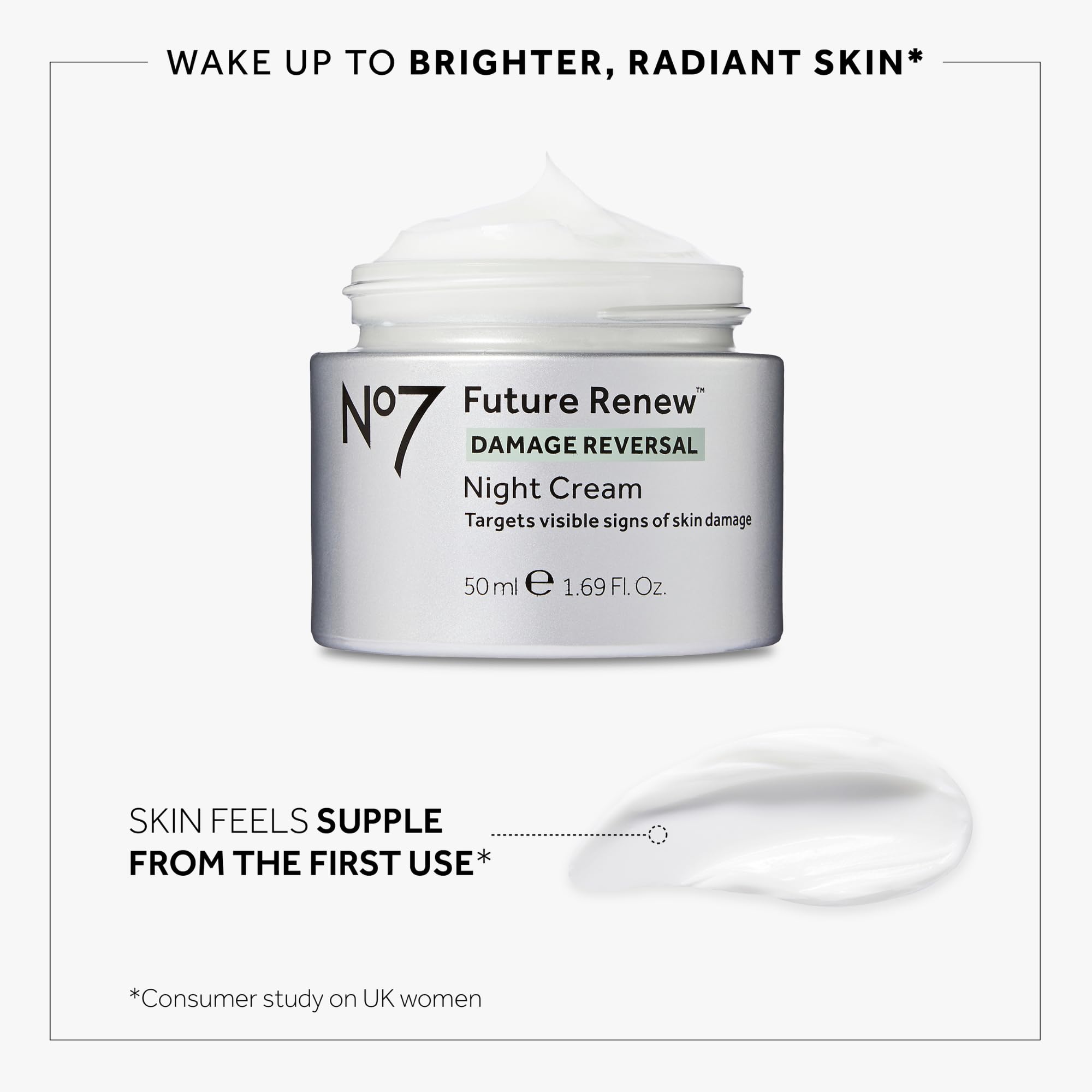 No7 Future Renew Damage Reversal Skincare Set - Anti-Aging Face Serum, Day Cream with SPF 25 & Night Cream - Reduce Wrinkles & Sun Damage - 3-Piece Skincare Kit for Mature Skin - Perfect for Daily Anti-Aging Routine & Nighttime Repair