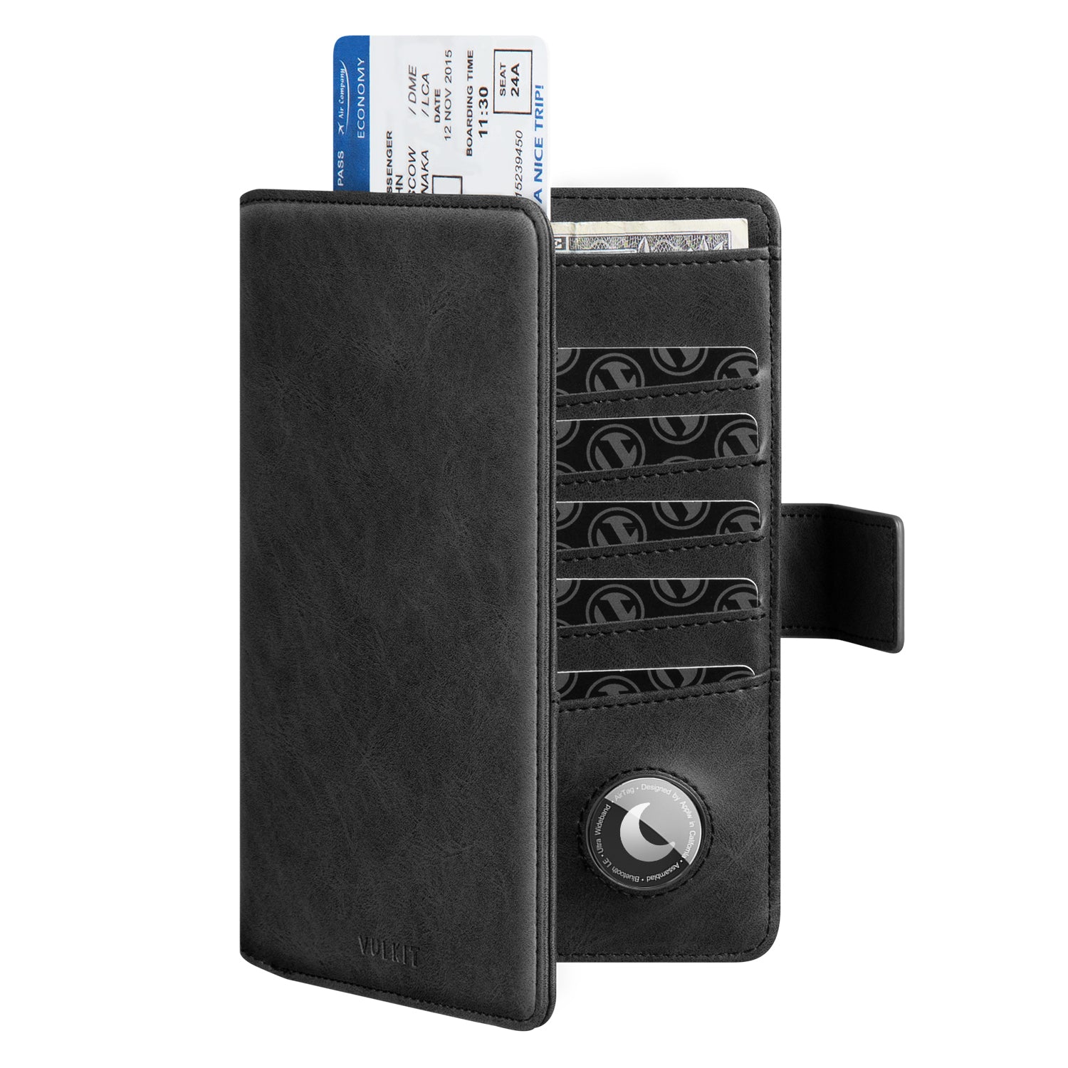 VPW101 RFID Blocking Passport Wallet with AirTag Holder - Secure Travel Organizer for International Trips & Business Travel
