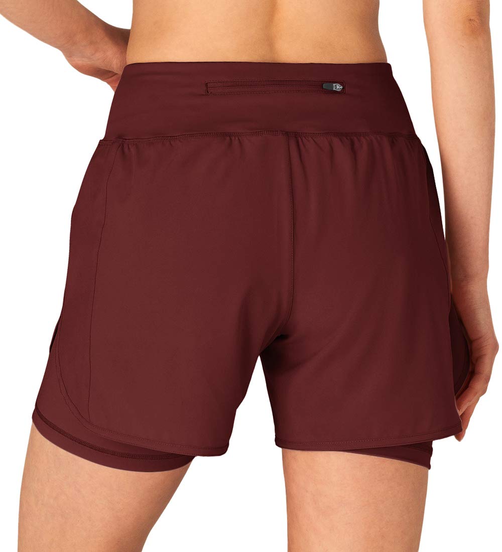 Gopune Women's 2-in-1 Running Shorts with Liner - High Waist Workout Athletic Shorts for Yoga, Gym & Fitness Training - Perfect for Jogging, Cycling & Summer Sports Activities