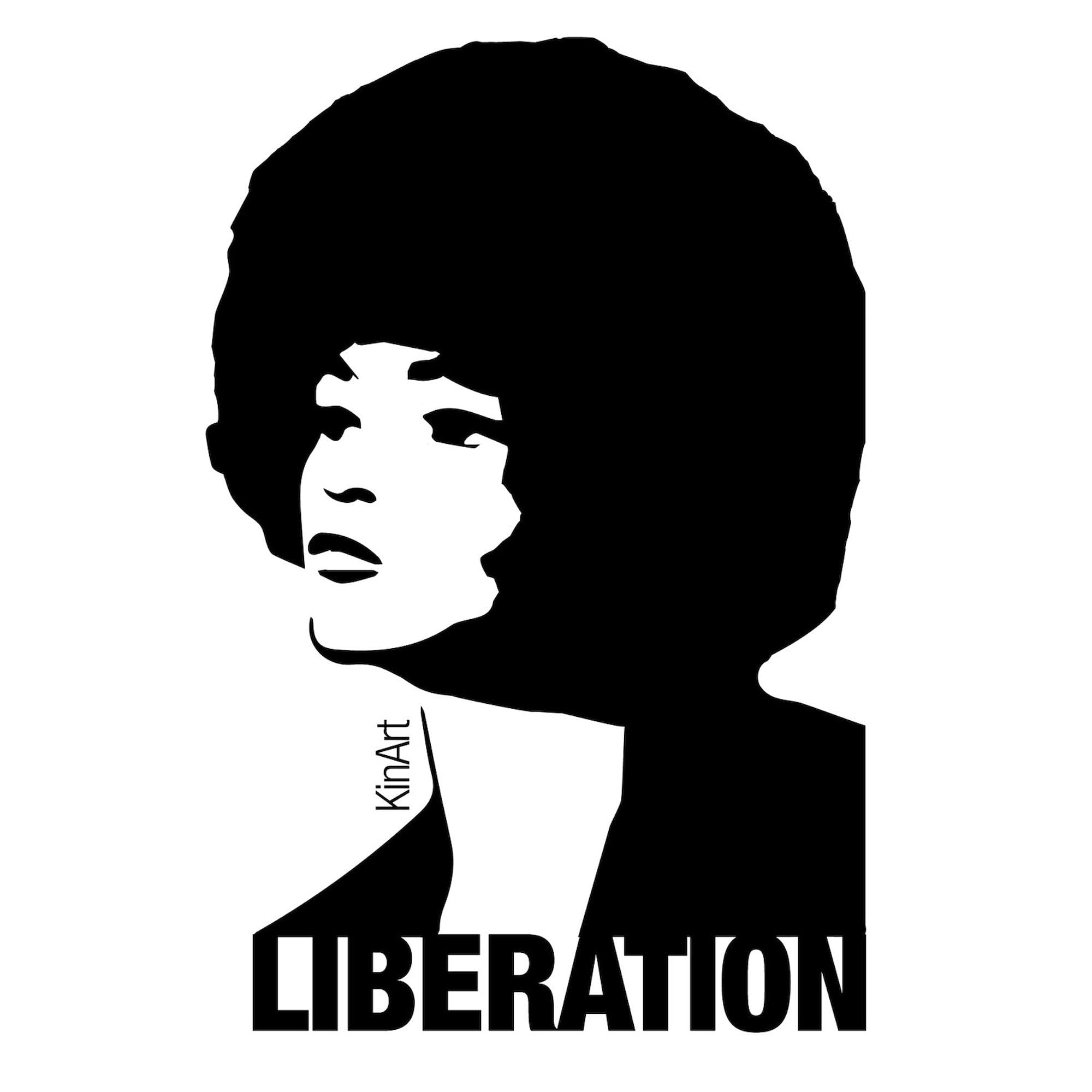 Angela's Liberation Sticker - Square Bumper Car Decal for Cars, Laptops & Water Bottles - Feminist Empowerment & Political Statement