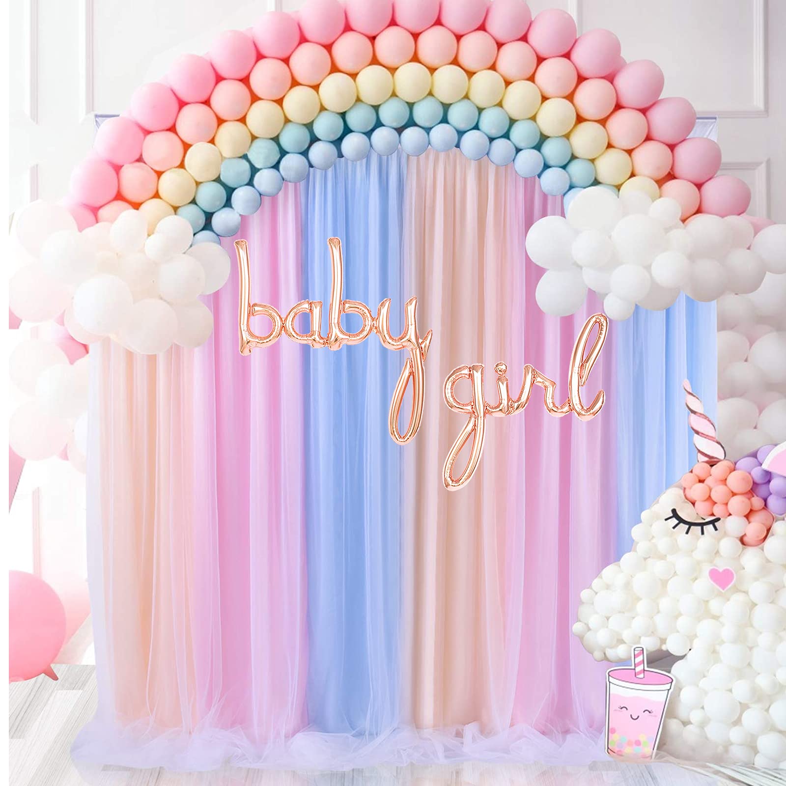 Rose Gold Baby Girl Balloon - Elegant Handwriting Style Foil Balloon for Baby Showers, It's a Girl Parties & Gender Reveals | Perfect for Nursery Decor, Birthday Celebrations & Photo Backdrops
