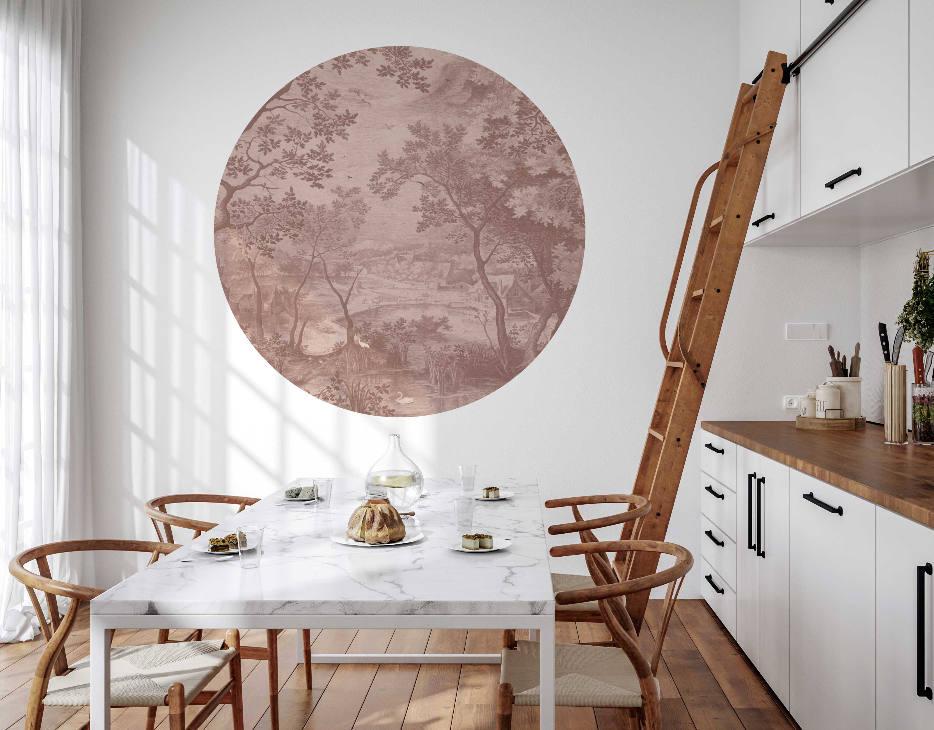 Round Wall Sticker Decal - Into the Woods Forest Theme for Nursery, Kids Room & Home Decor - Perfect for Bedroom, Living Room & Office Wall Art