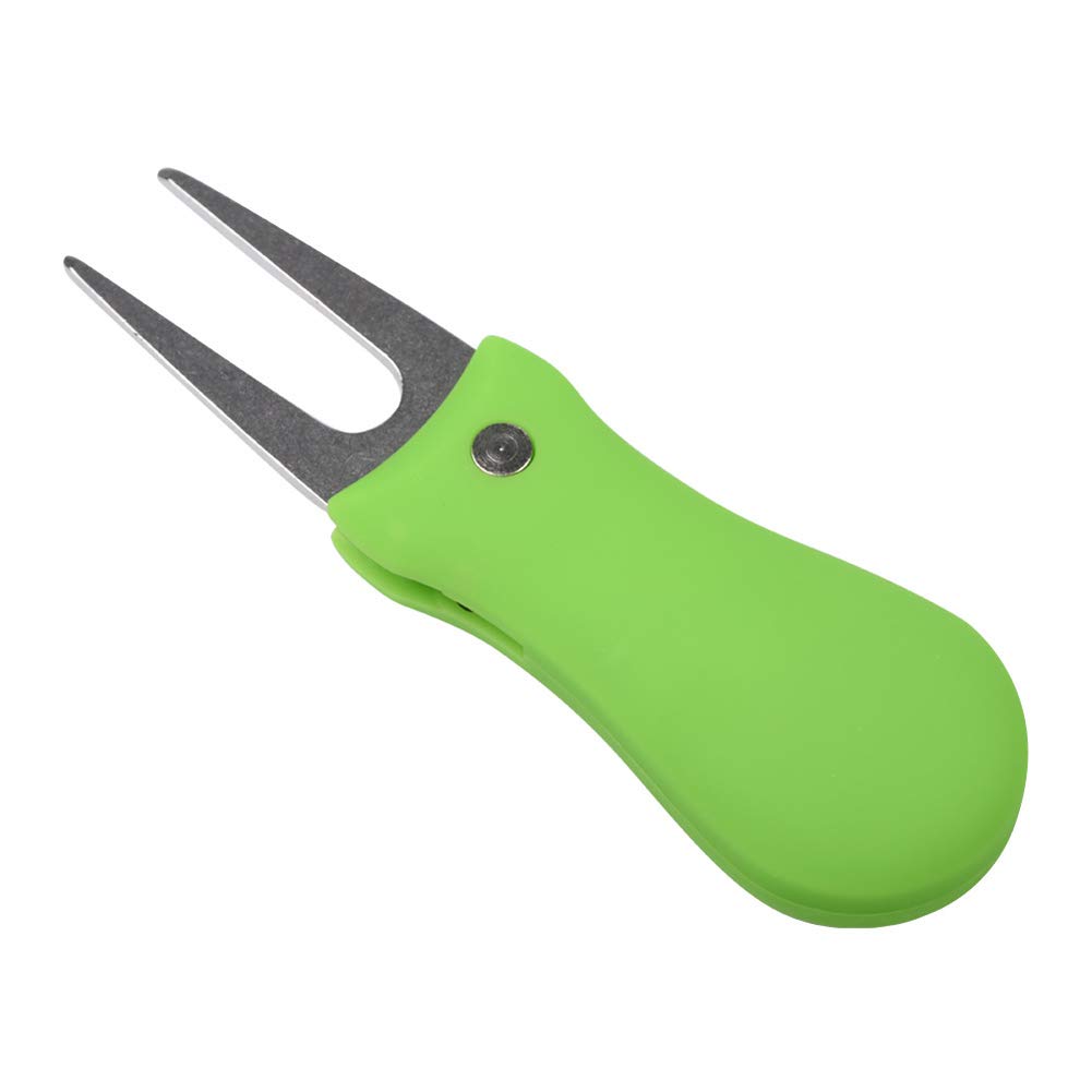 Premium Foldable Magnetic Golf Divot Repair Tool with Detachable Ball Marker - Stainless Steel Switchblade Design for Quick Greens Repair | Perfect Golf Course Accessory for Professional & Casual Players