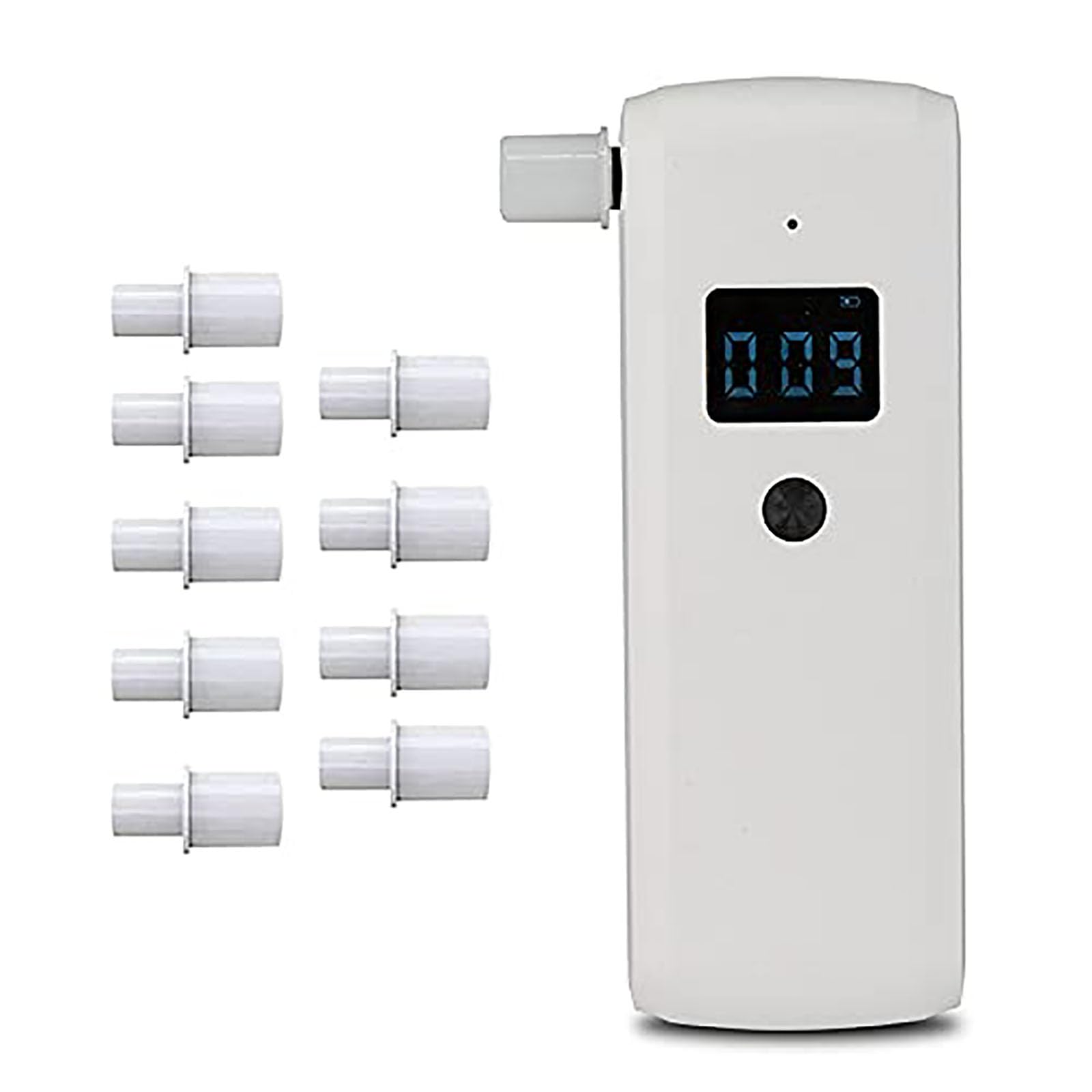 AT188s Portable Breathalyzer - Fast & Accurate Alcohol Tester with LCD Display & 10 Disposable Mouthpieces | Personal & Professional Alcohol Detection for Workplace, Home, or Road Safety