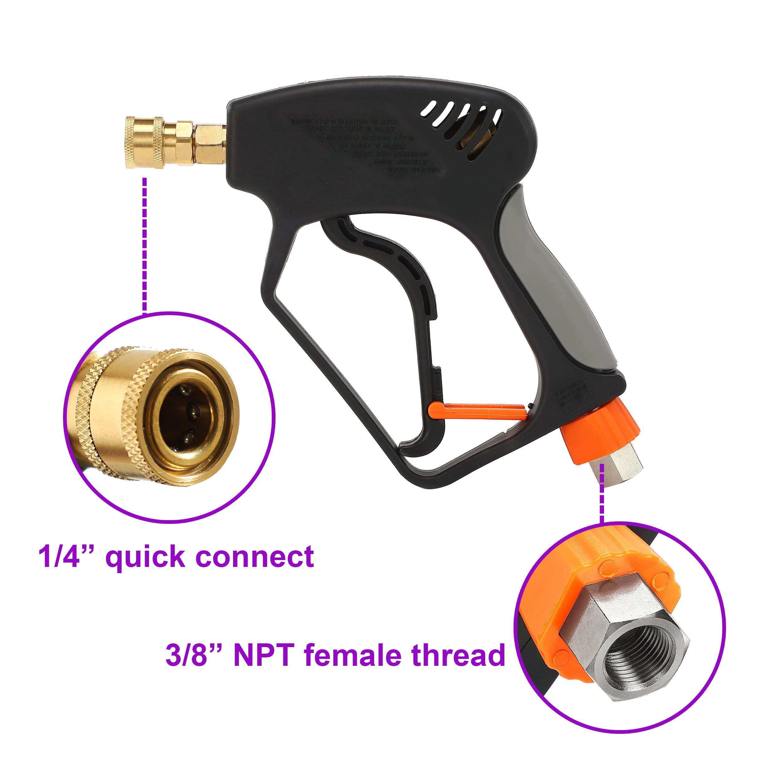 PWACCS High Pressure Washer Hose for Power Washer - Heavy Duty Pressure Washer Gun with 360° Swivel | Perfect for Car Washing, Deck Cleaning & Home Exterior Maintenance