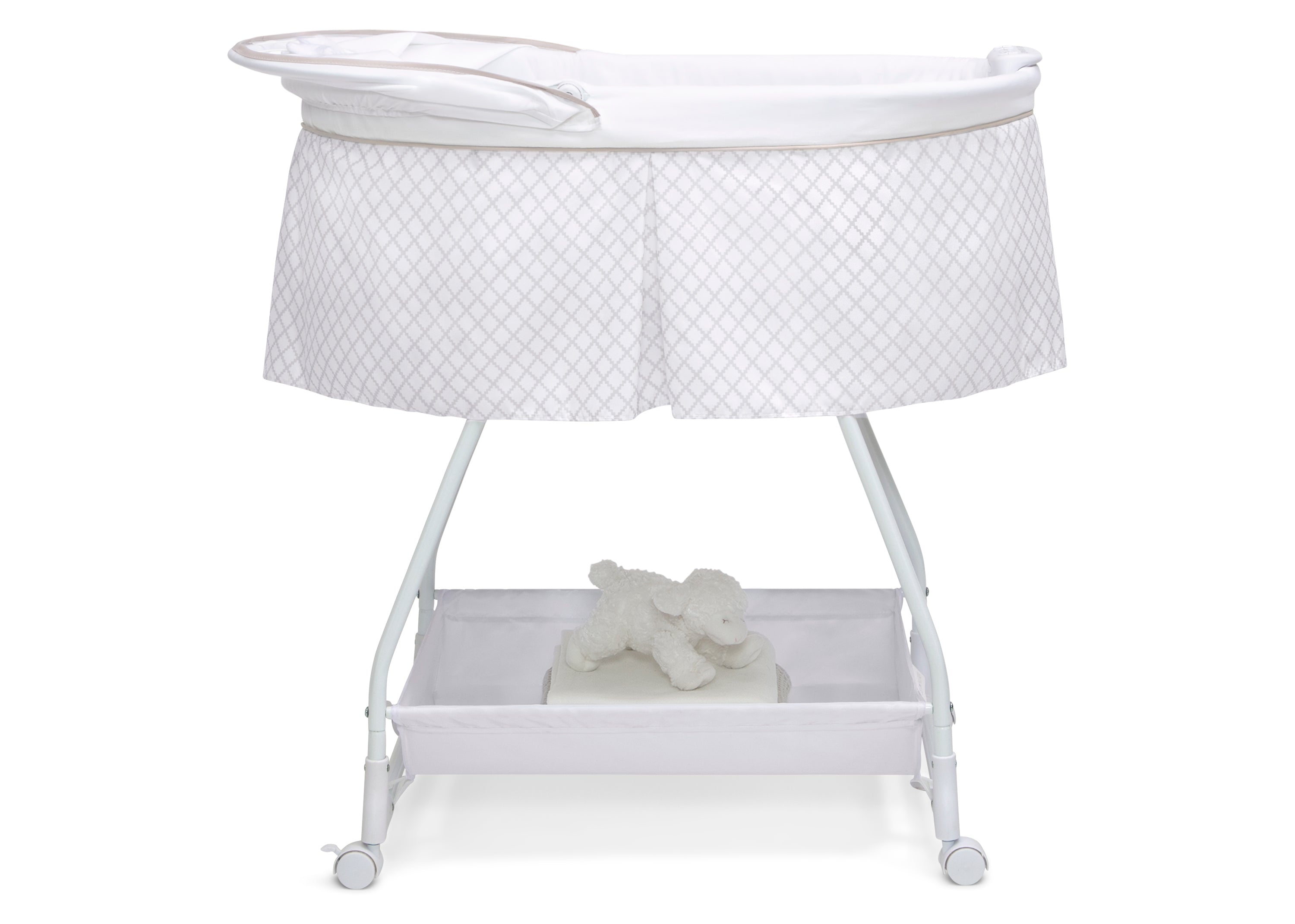 Premium Deluxe Soothing Dreams Bassinet - Ultra Soft Baby Crib with Gentle Rocking Motion & Night Light - Perfect for Nursery, Bedroom Co-Sleeping & Newborn Naptime
